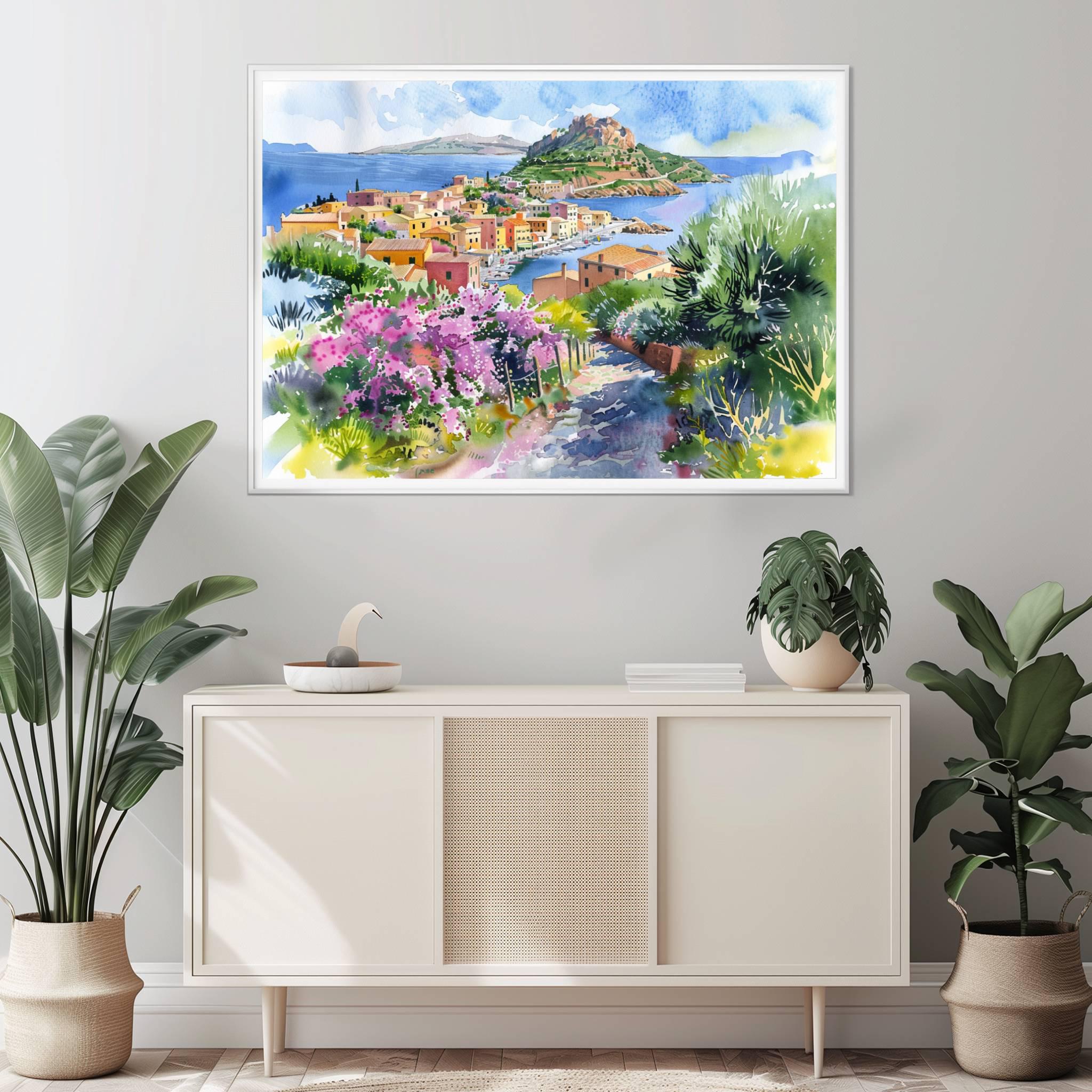 Sardinia Italy Watercolor Print: Europe Travel Art Poster - Image 6
