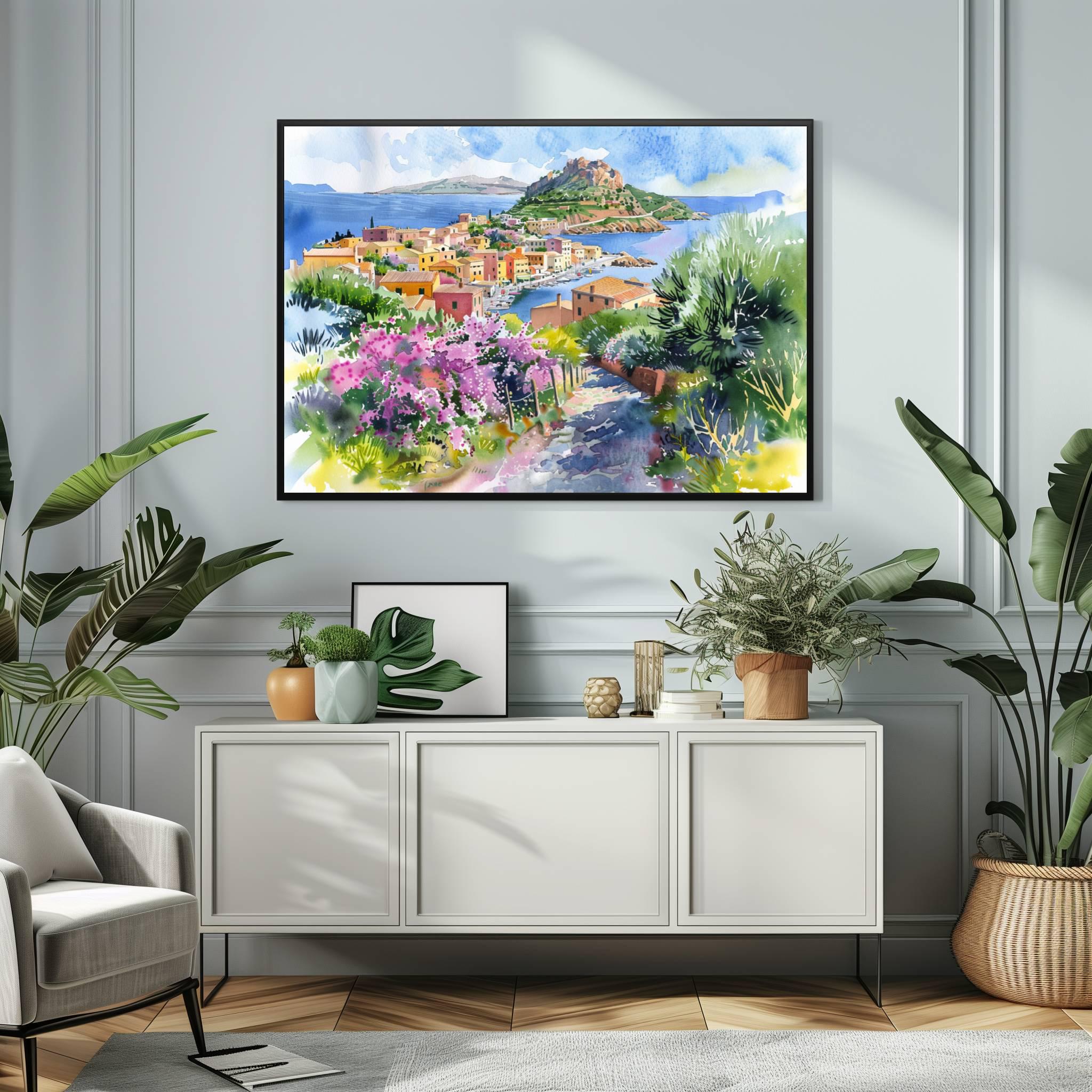 Sardinia Italy Watercolor Print: Europe Travel Art Poster - Image 3