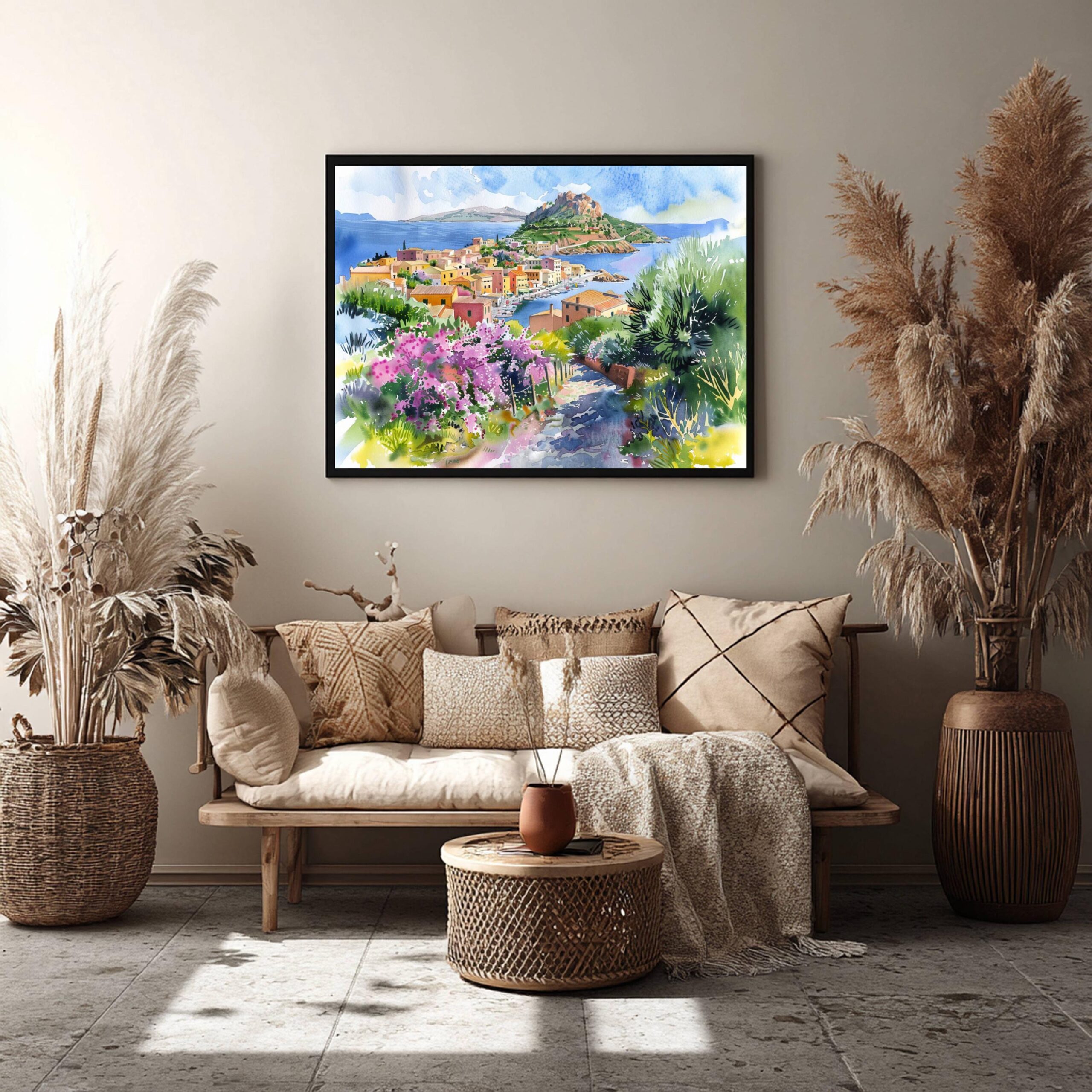 Sardinia Italy Watercolor Print: Europe Travel Art Poster - Image 9