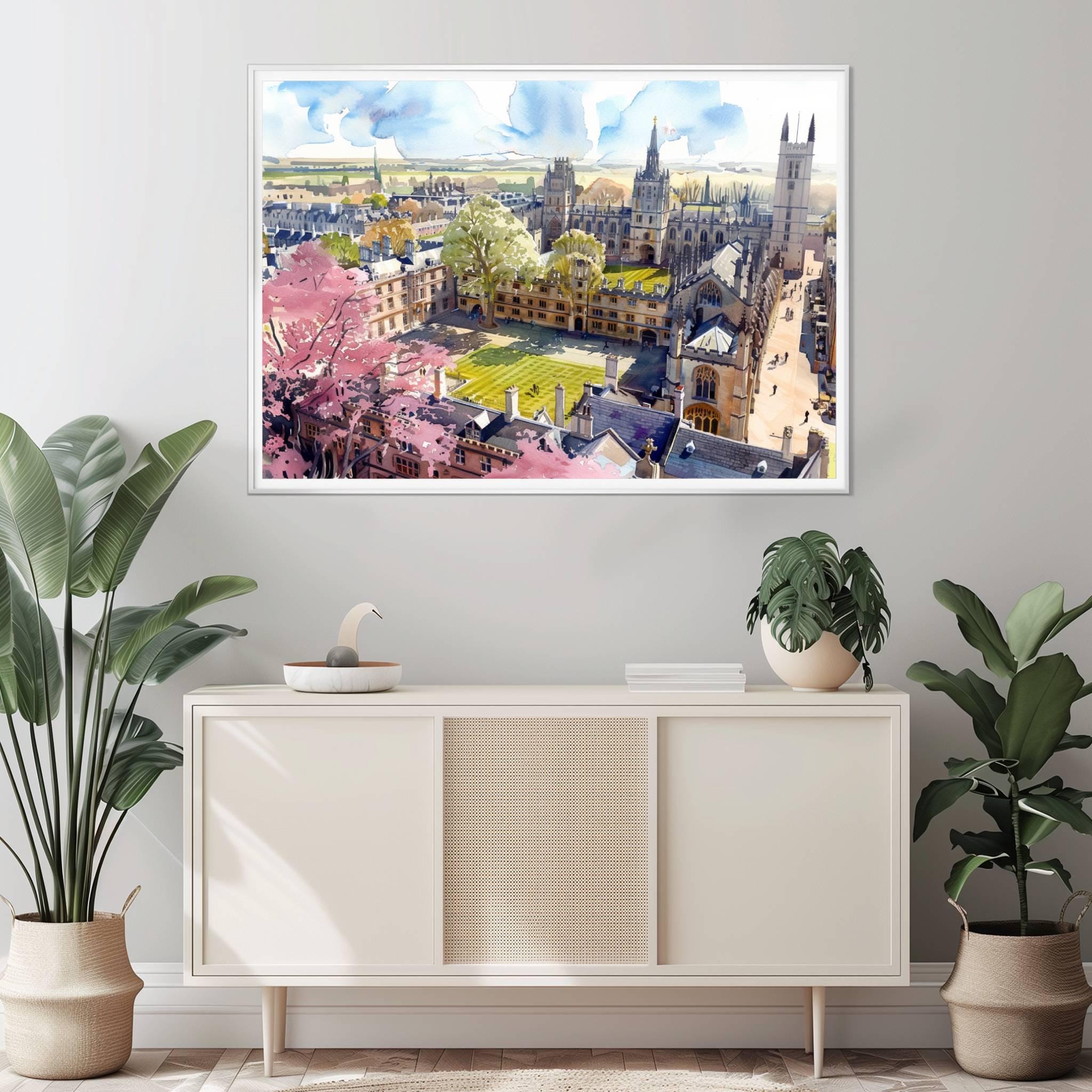 Cambridge University England Watercolor Print: UK Travel Art Poster - Image 6