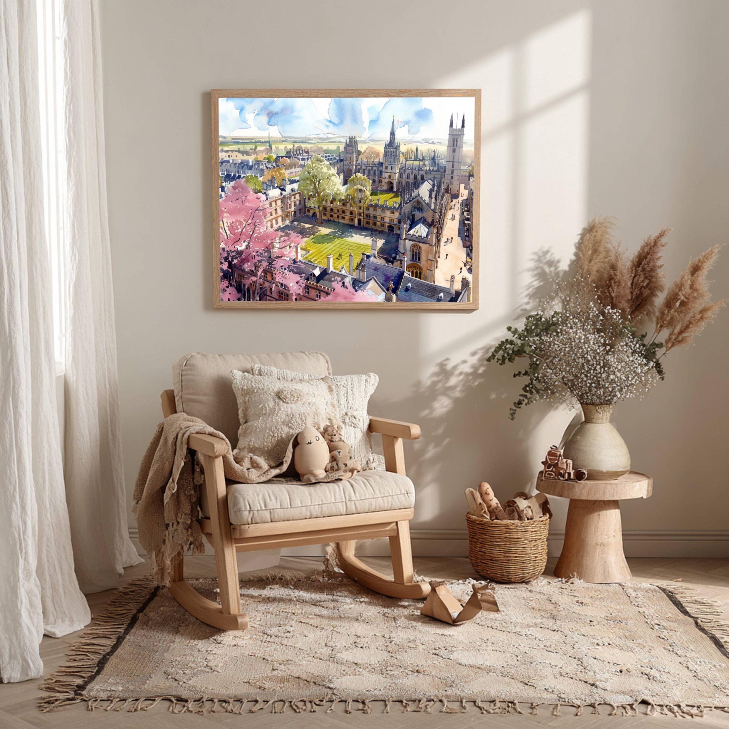 Cambridge University England Watercolor Print: UK Travel Art Poster - Image 10