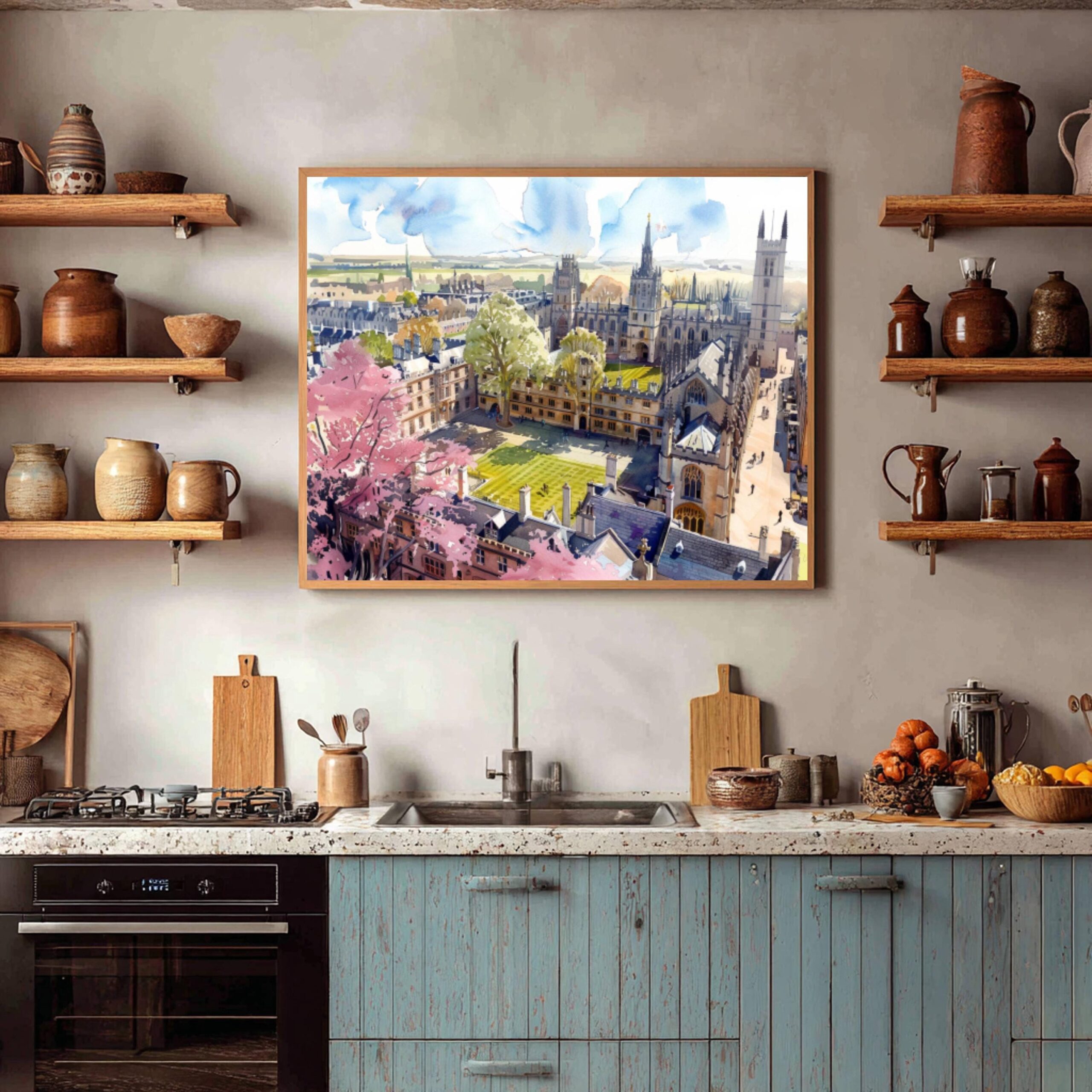 Cambridge University England Watercolor Print: UK Travel Art Poster - Image 8