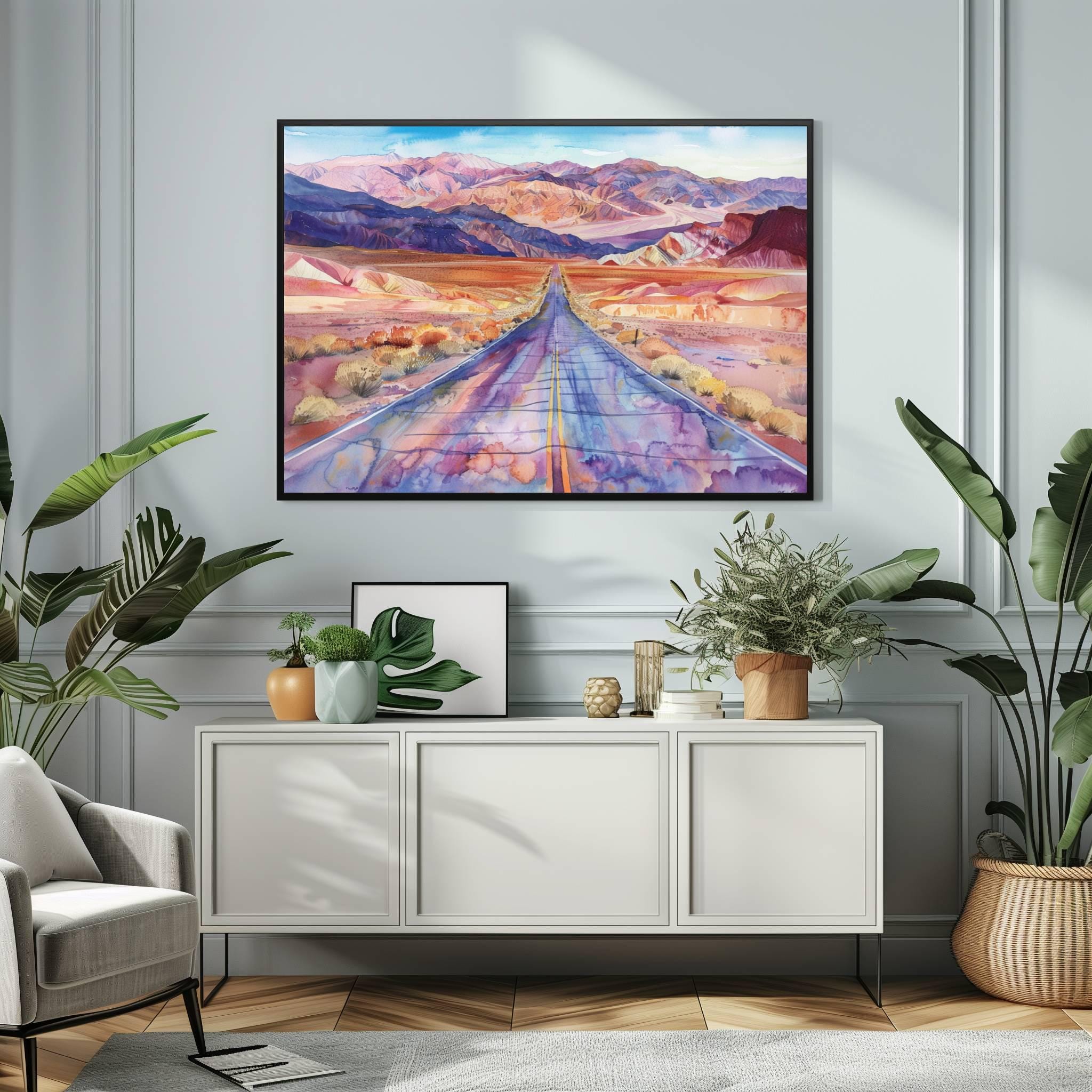 Death Valley National Park California Watercolor Print: USA Travel Art Poster - Image 4