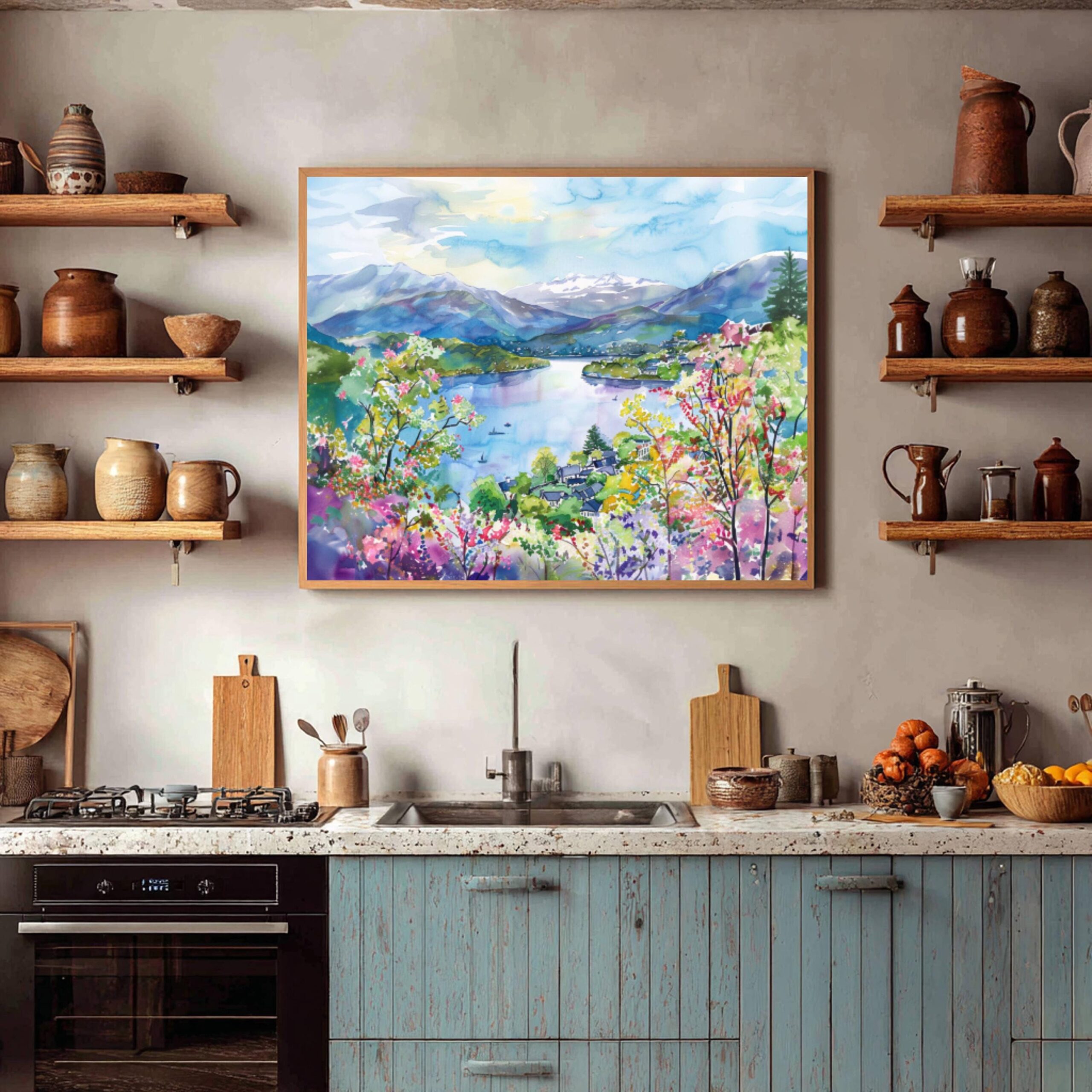 Lake Windermere England Watercolor Print: UK Travel Art Poster - Image 4