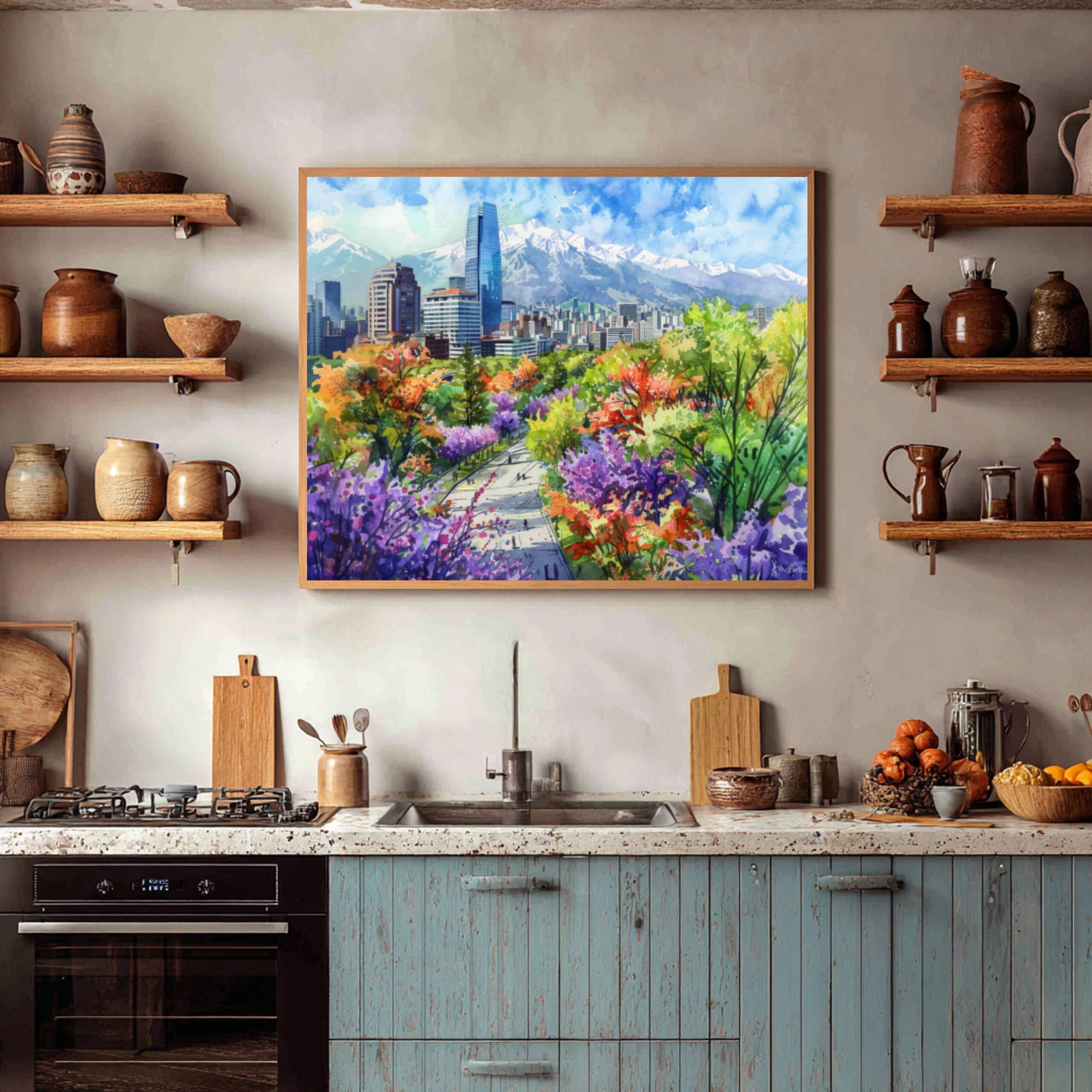 Santiago Chile Watercolor Print: South America Travel Art Poster - Image 4