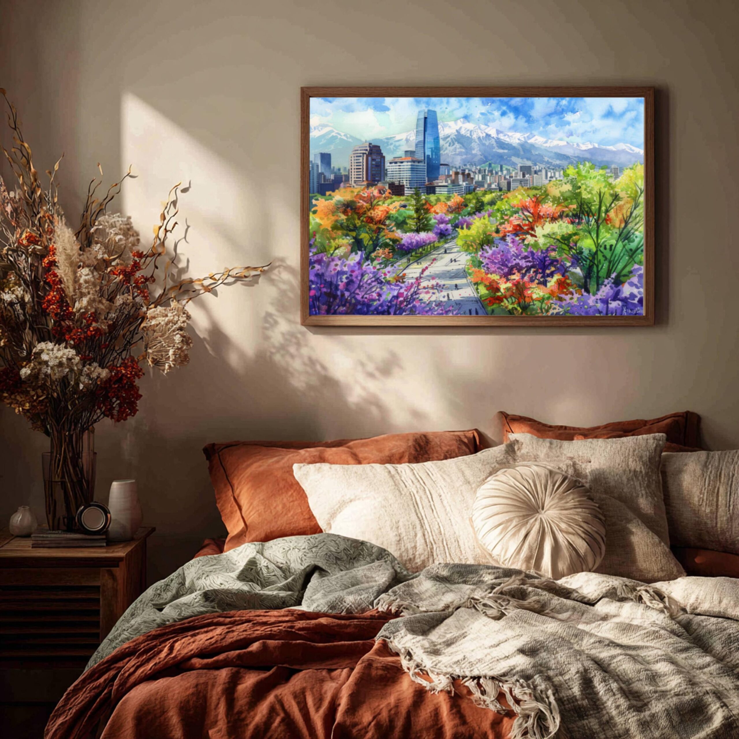 Santiago Chile Watercolor Print: South America Travel Art Poster - Image 5