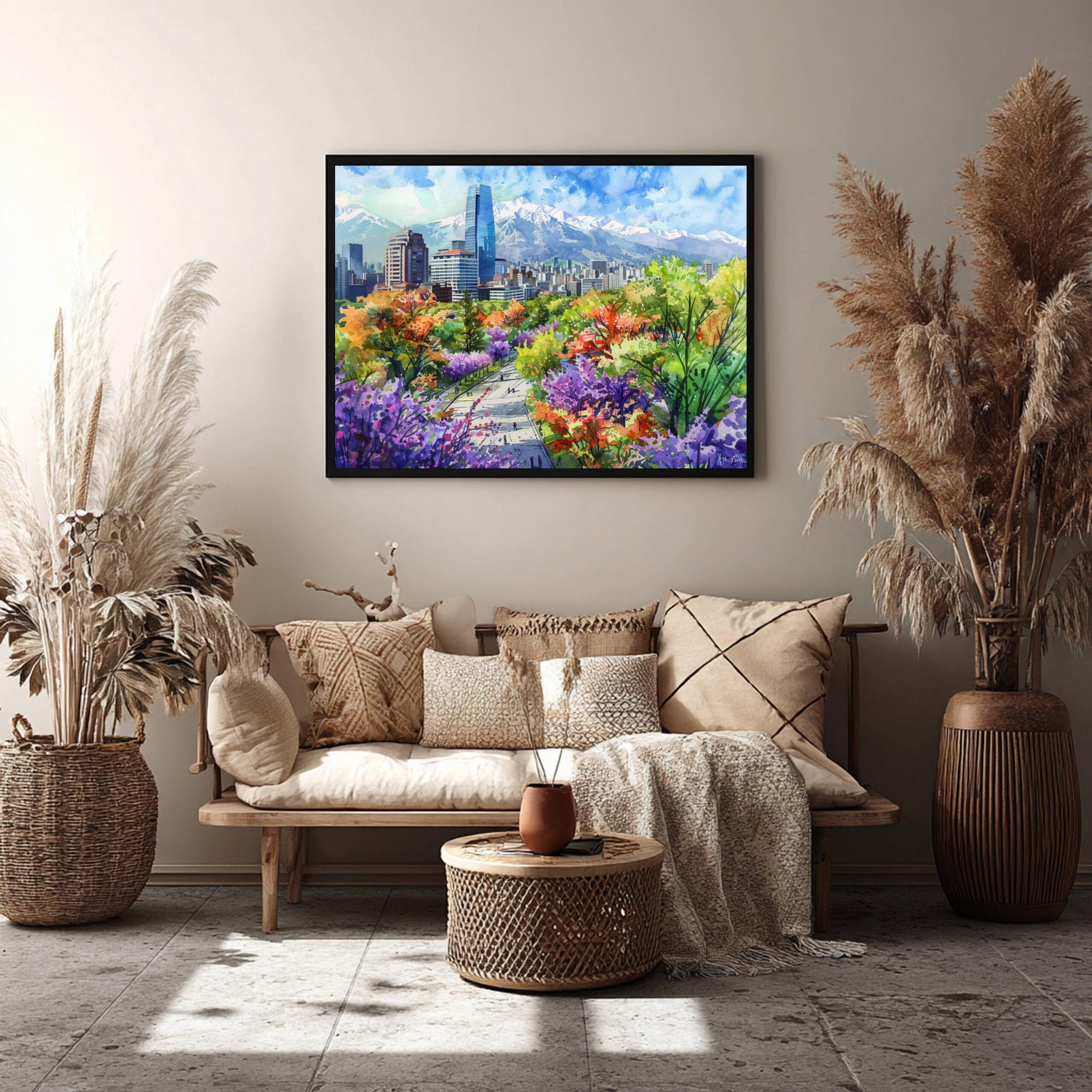 Santiago Chile Watercolor Print: South America Travel Art Poster - Image 6