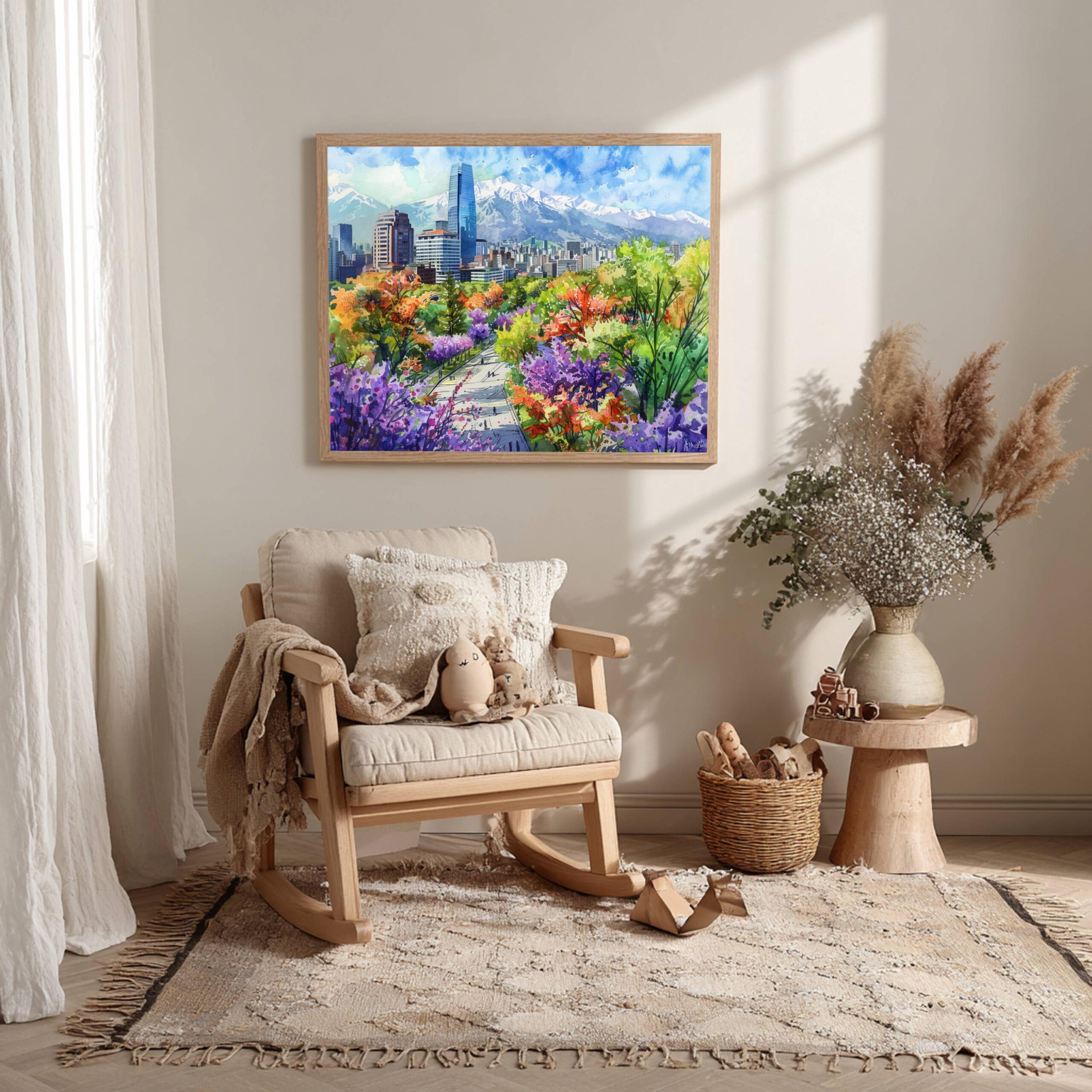Santiago Chile Watercolor Print: South America Travel Art Poster - Image 10