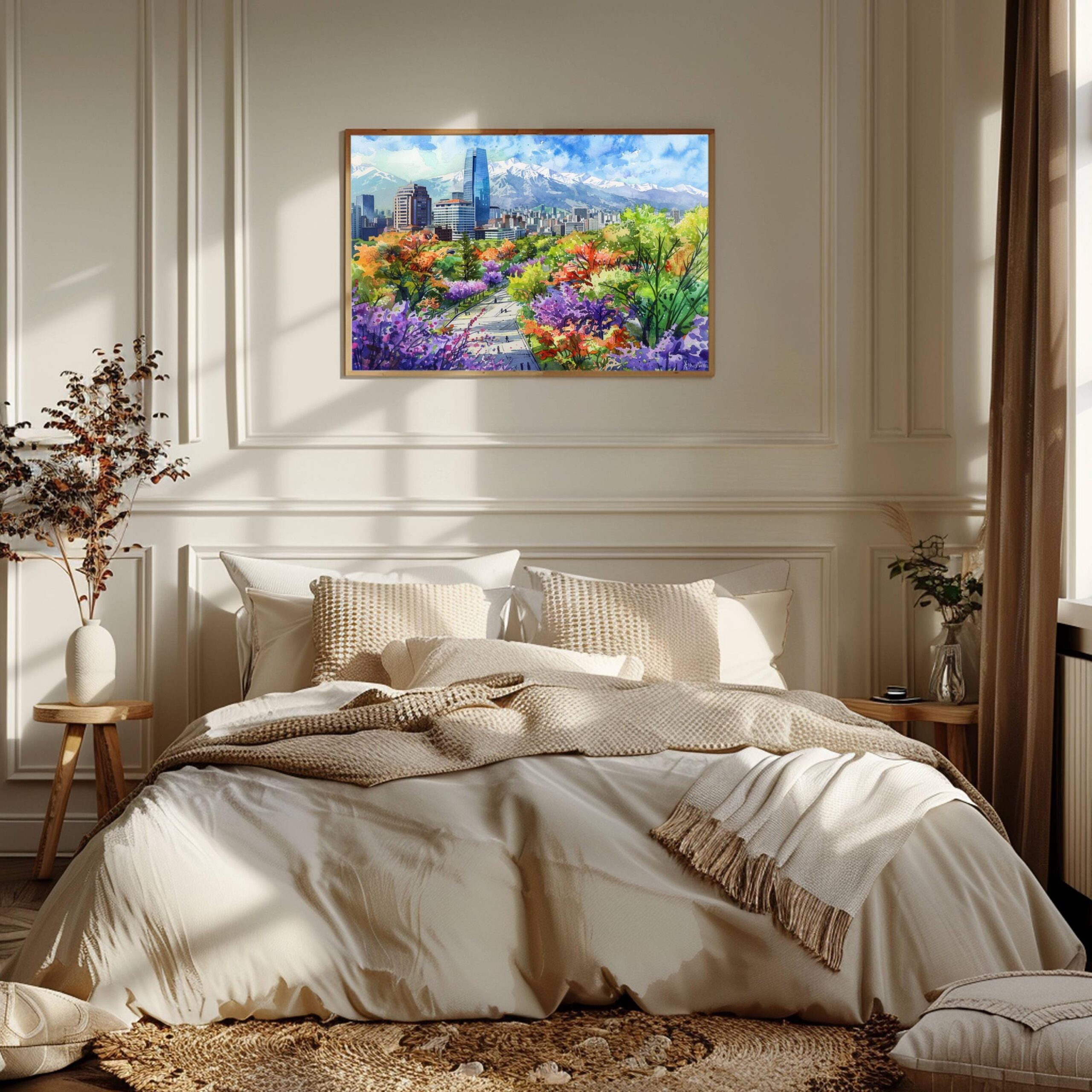 Santiago Chile Watercolor Print: South America Travel Art Poster - Image 3