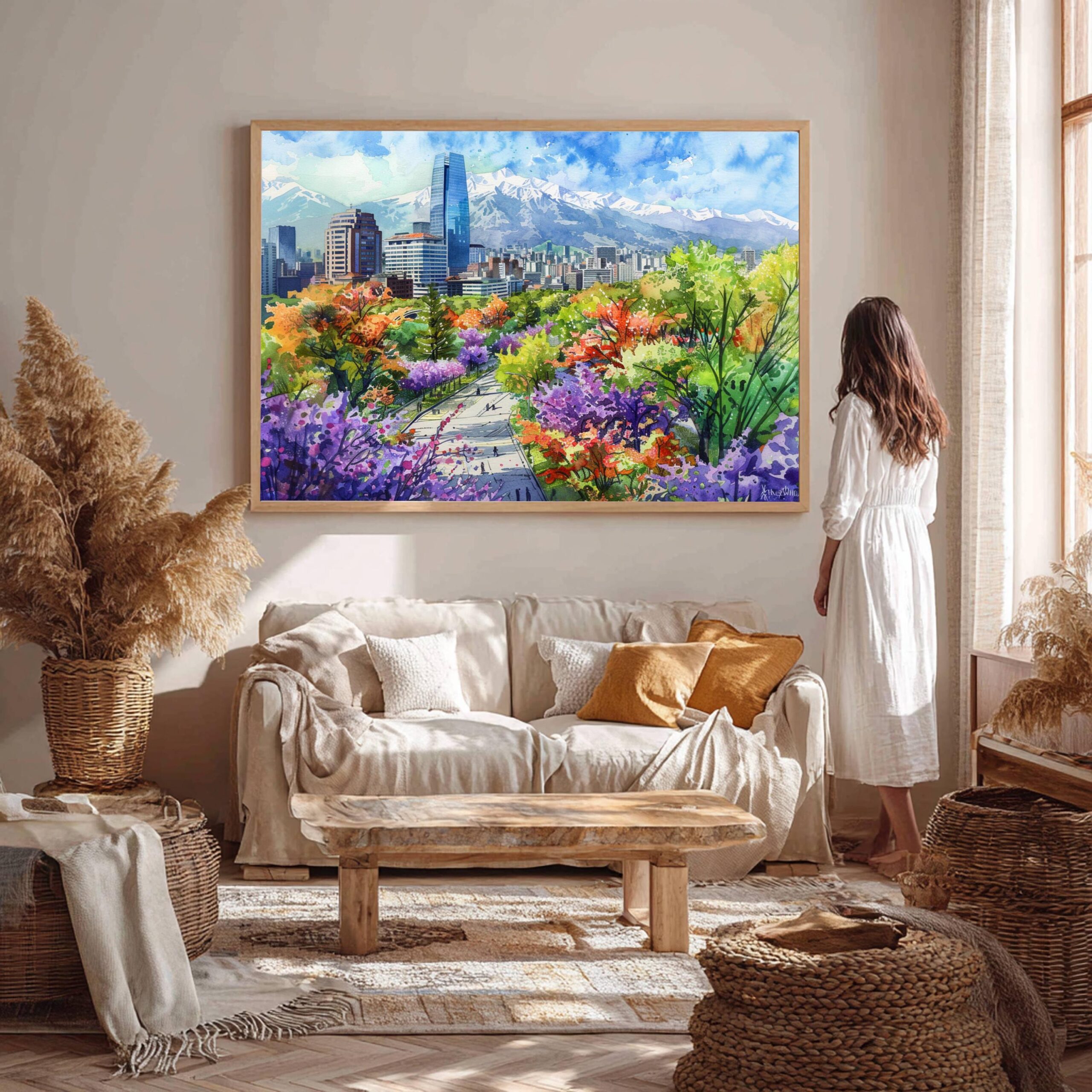 Santiago Chile Watercolor Print: South America Travel Art Poster - Image 8