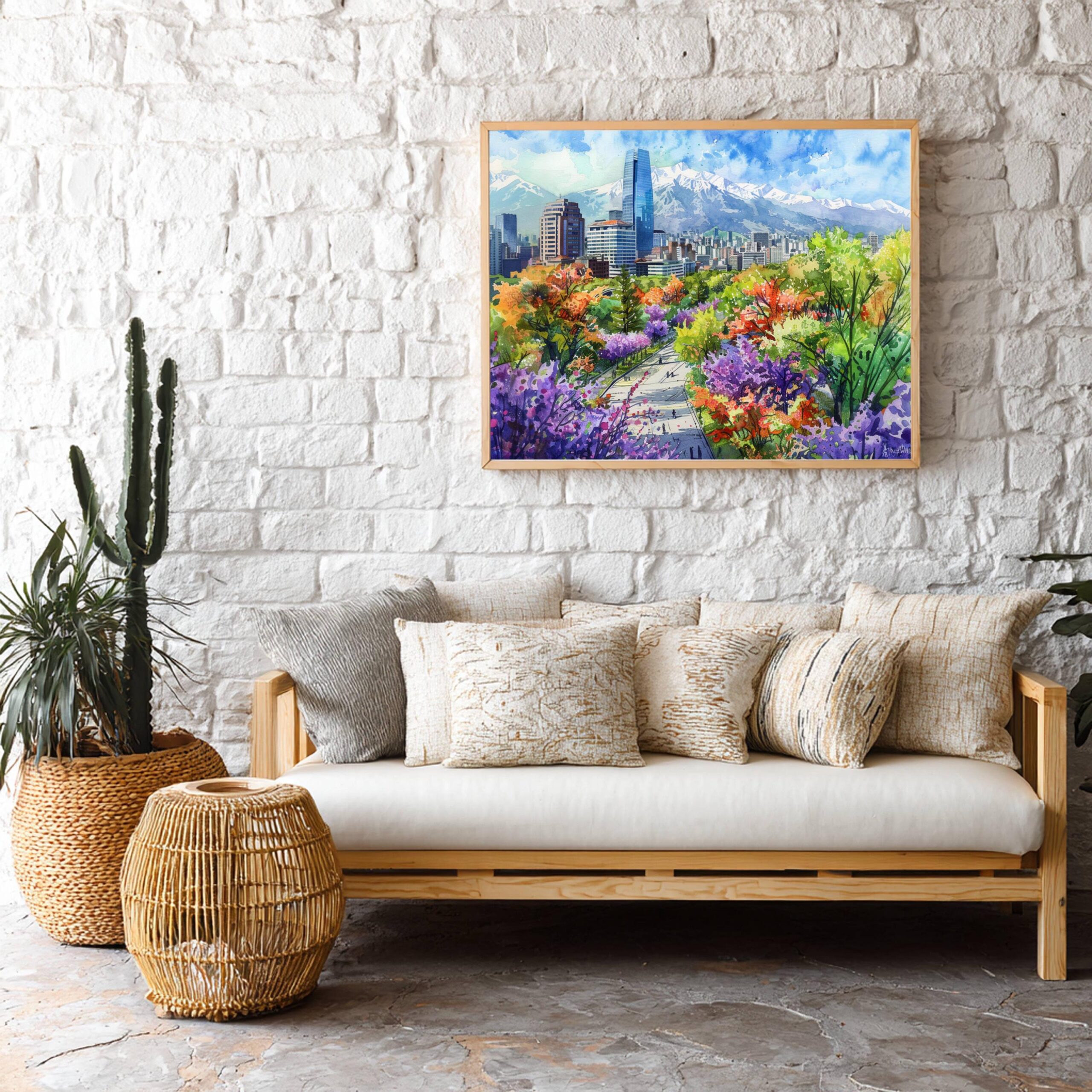 Santiago Chile Watercolor Print: South America Travel Art Poster - Image 9