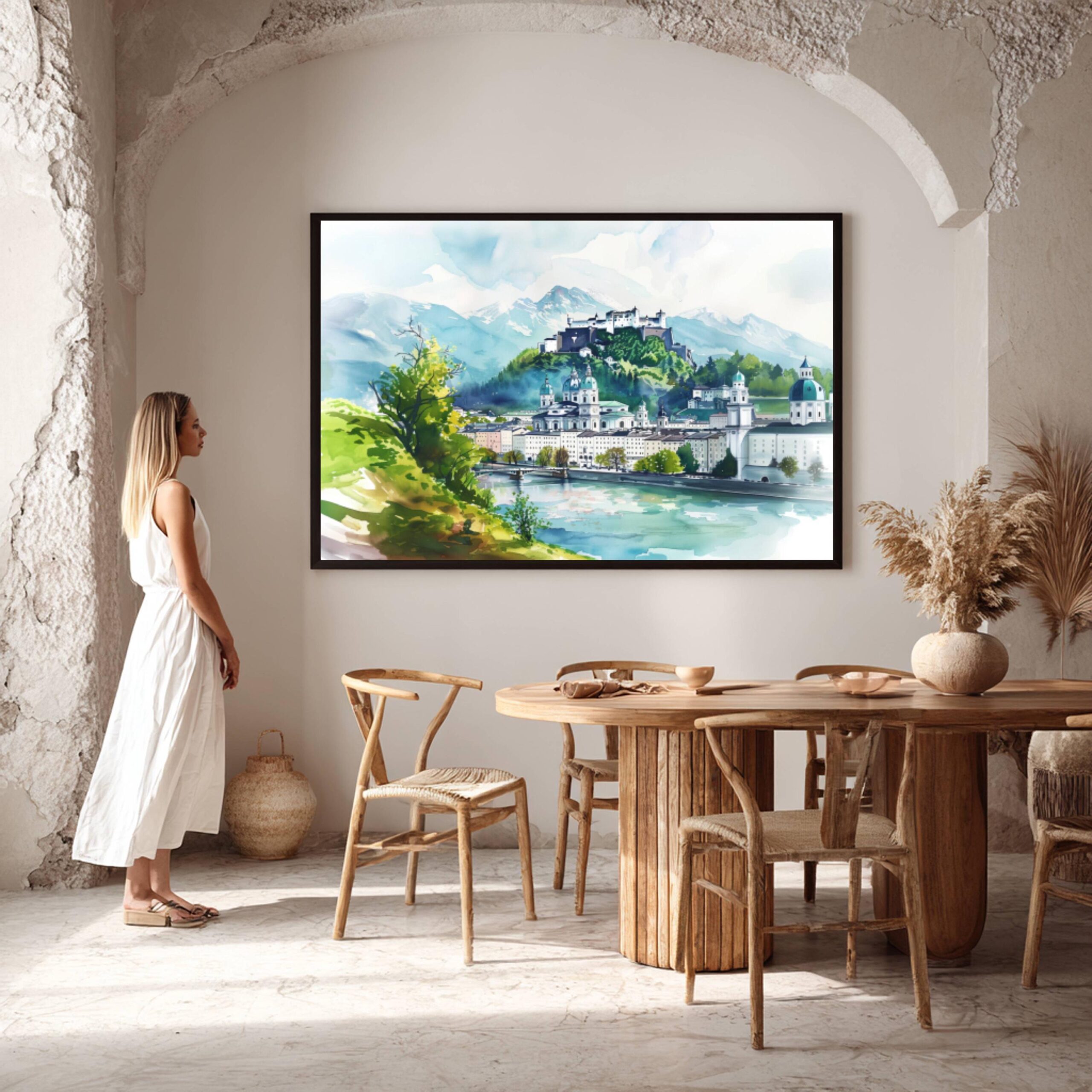 Salzburg Austria Watercolor Print: Europe Travel Art Poster - Image 6