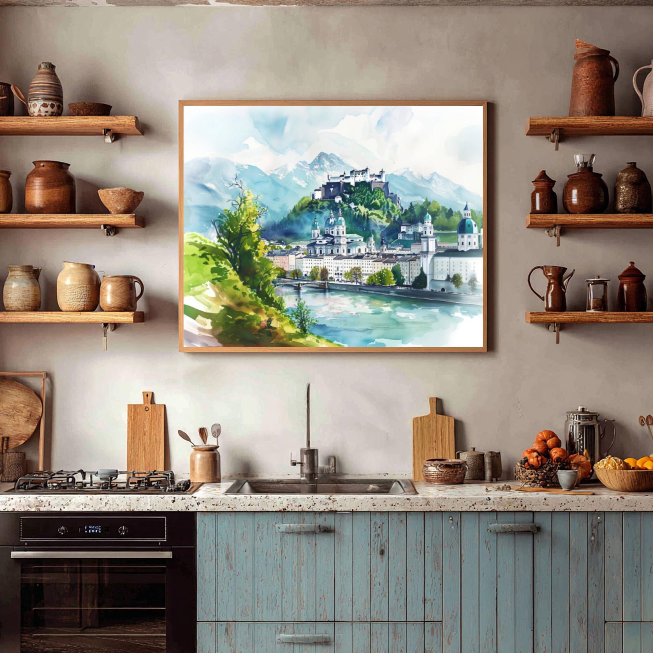 Salzburg Austria Watercolor Print: Europe Travel Art Poster - Image 4