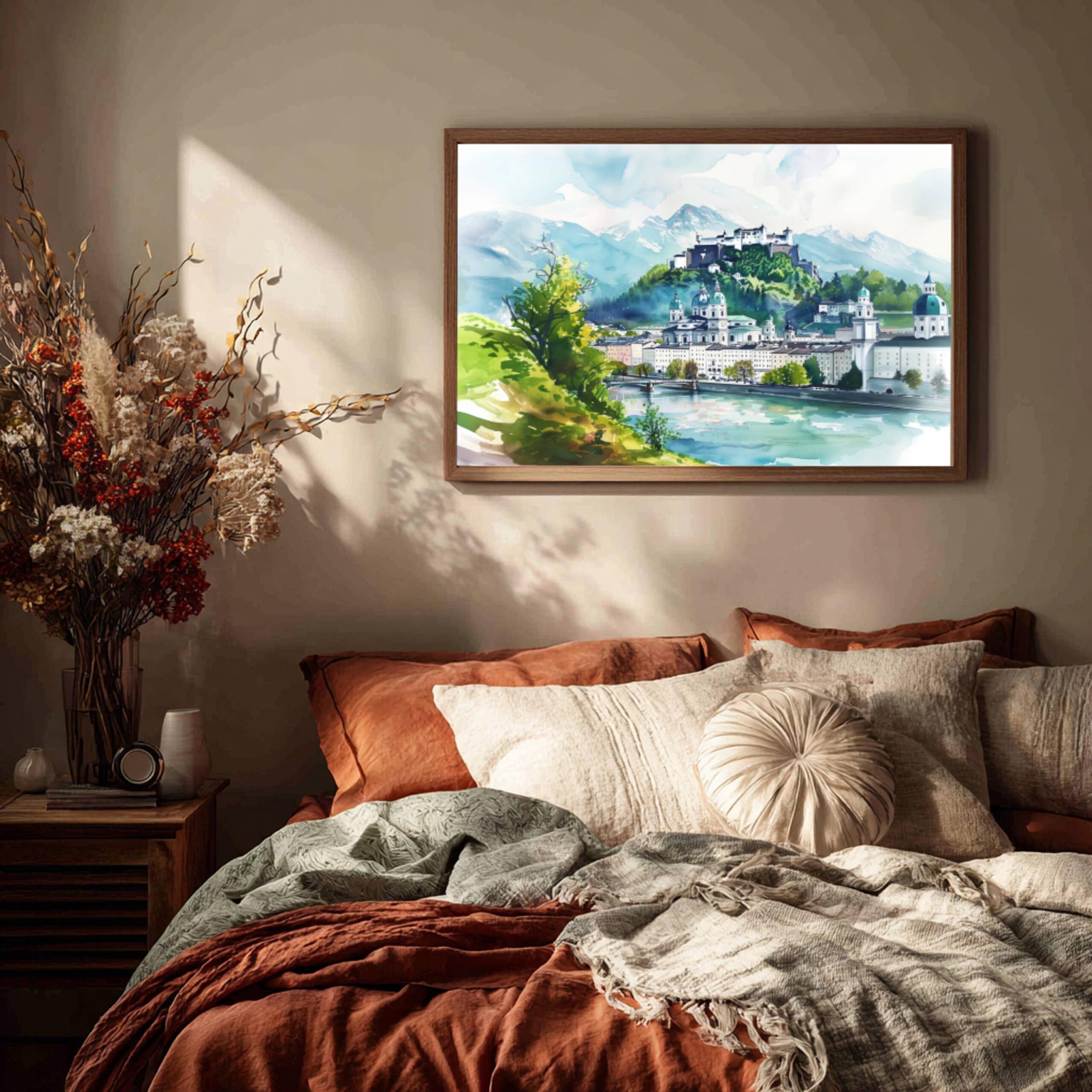 Salzburg Austria Watercolor Print: Europe Travel Art Poster - Image 9