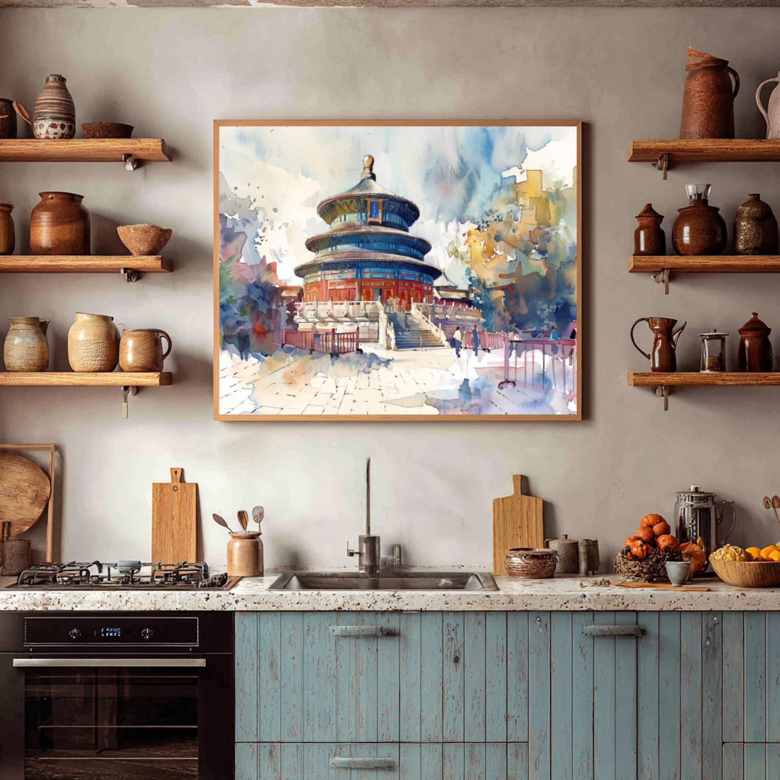 Temple of Heaven Beijing China Watercolor Print: Asian Travel Art Poster - Image 4