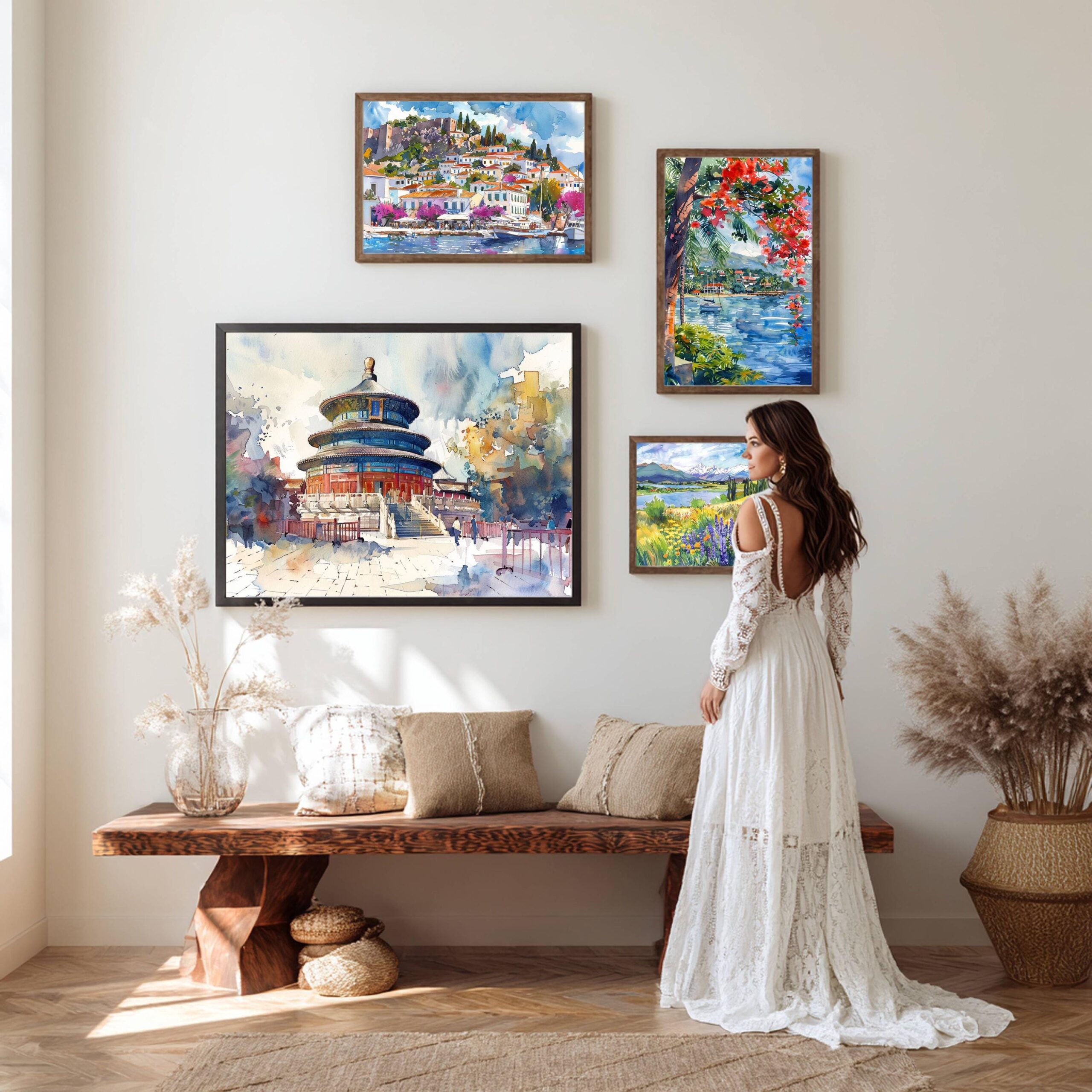 Temple of Heaven Beijing China Watercolor Print: Asian Travel Art Poster - Image 2
