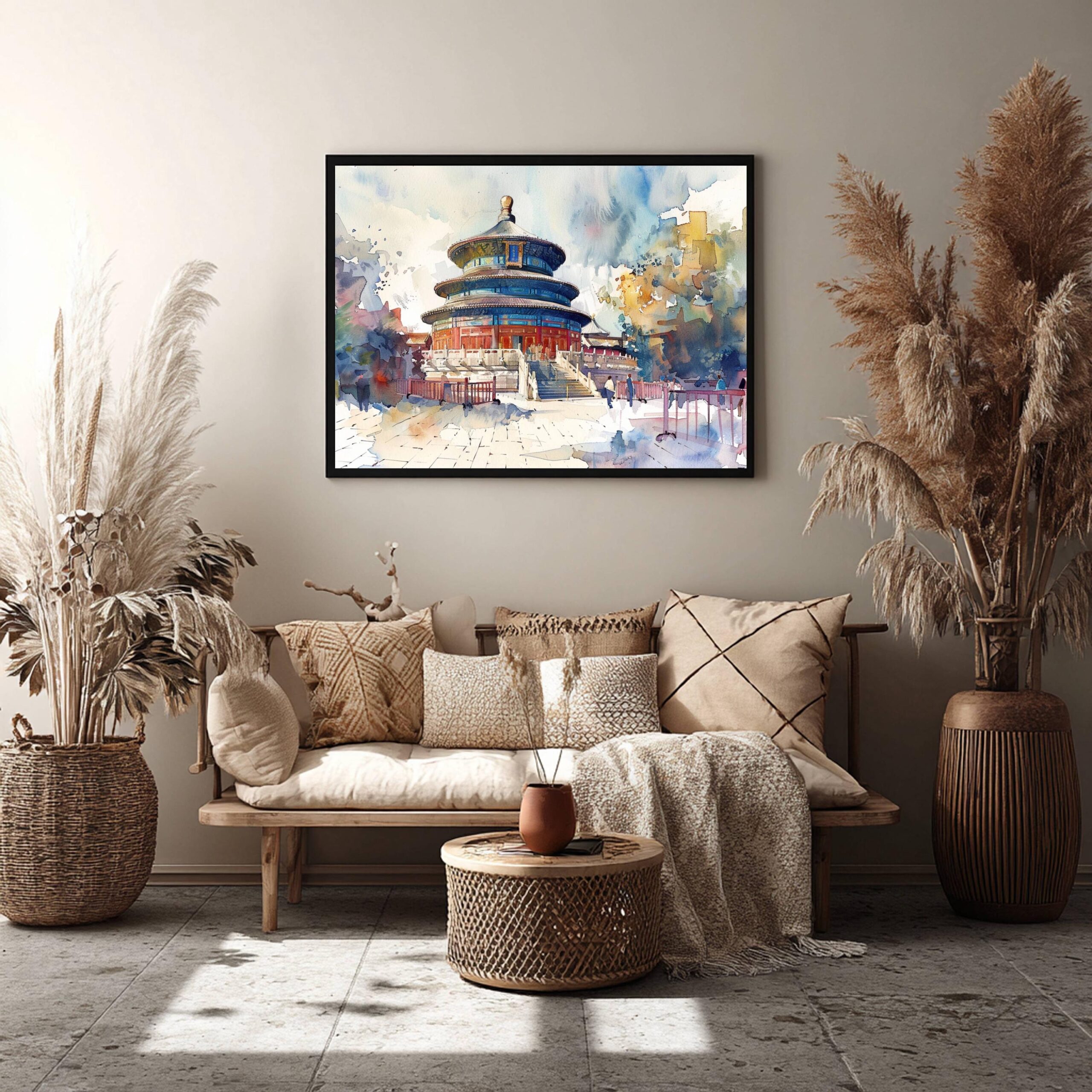 Temple of Heaven Beijing China Watercolor Print: Asian Travel Art Poster - Image 9