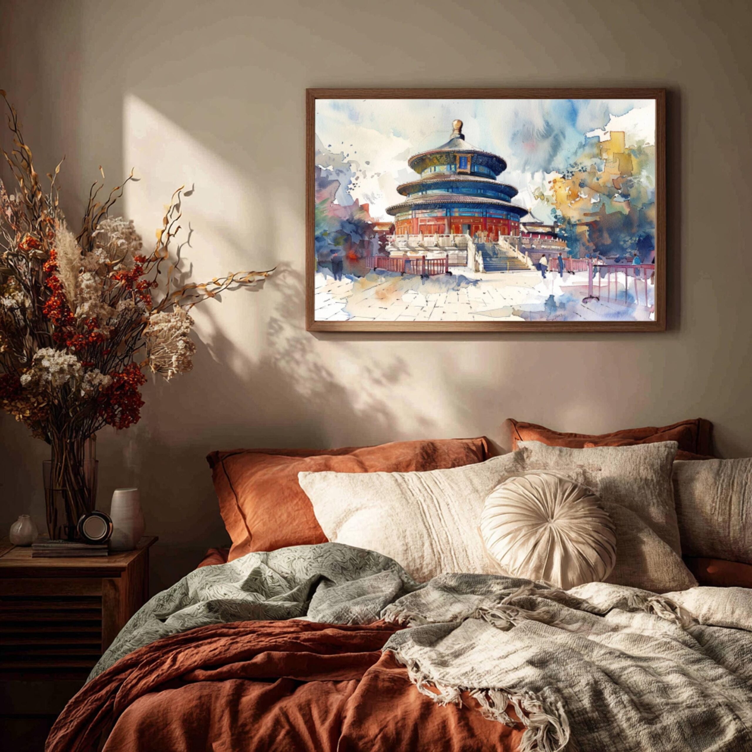 Temple of Heaven Beijing China Watercolor Print: Asian Travel Art Poster - Image 3