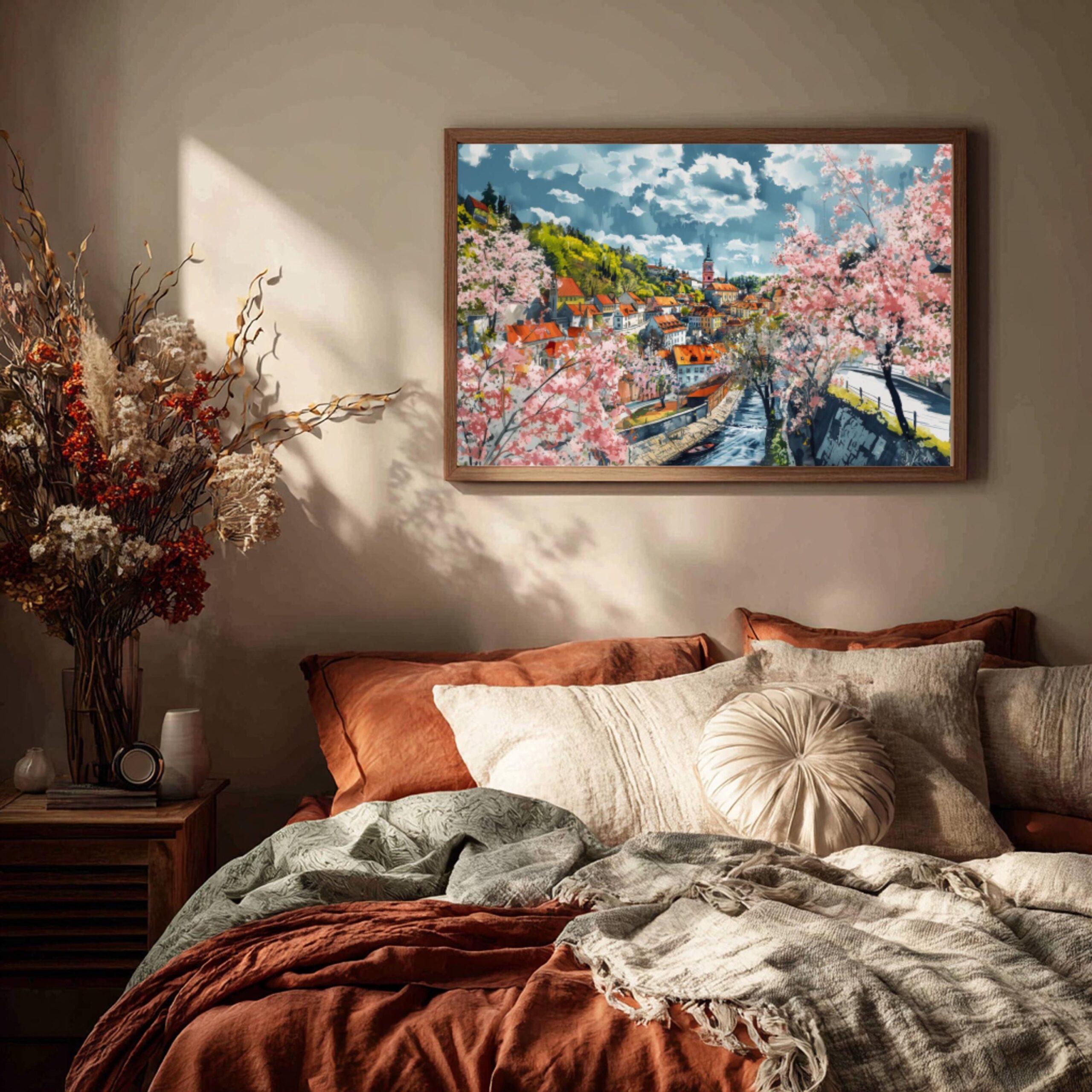 Cesky Krumlov Czech Republic Watercolor Print: Europe Travel Art Poster - Image 6