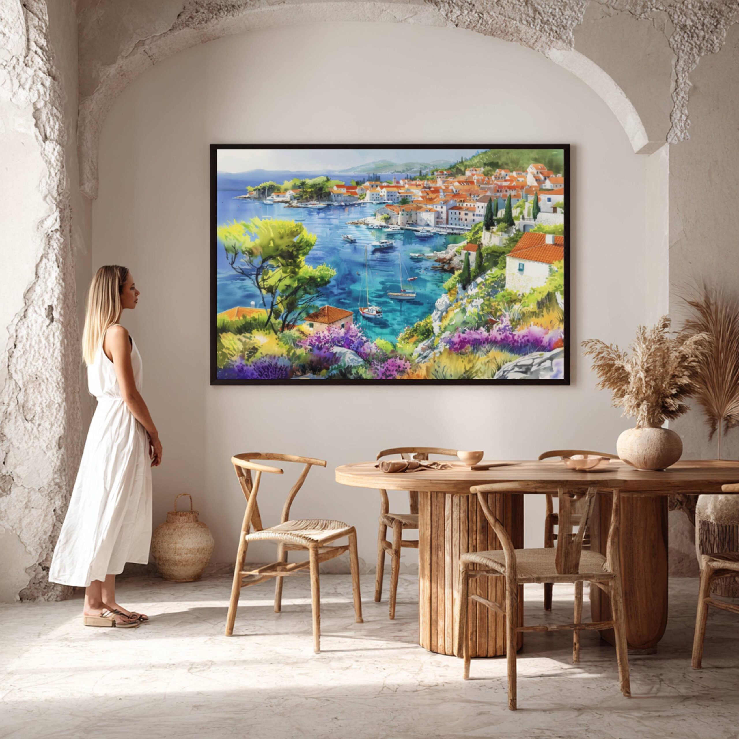 Hvar Island Croatia Watercolor Print: Europe Travel Art Poster - Image 9