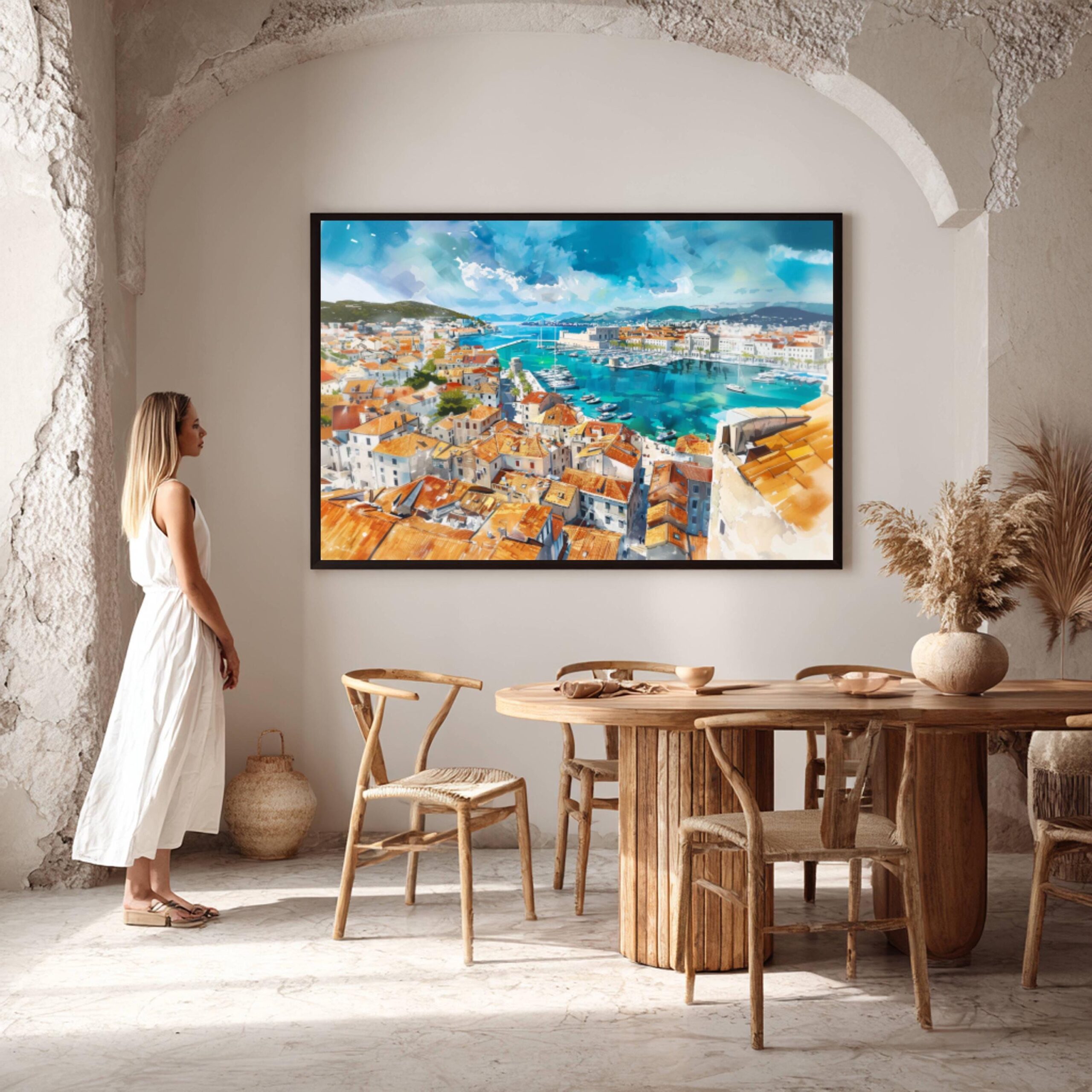 Split Croatia Watercolor Print: Europe Travel Art Poster - Image 9