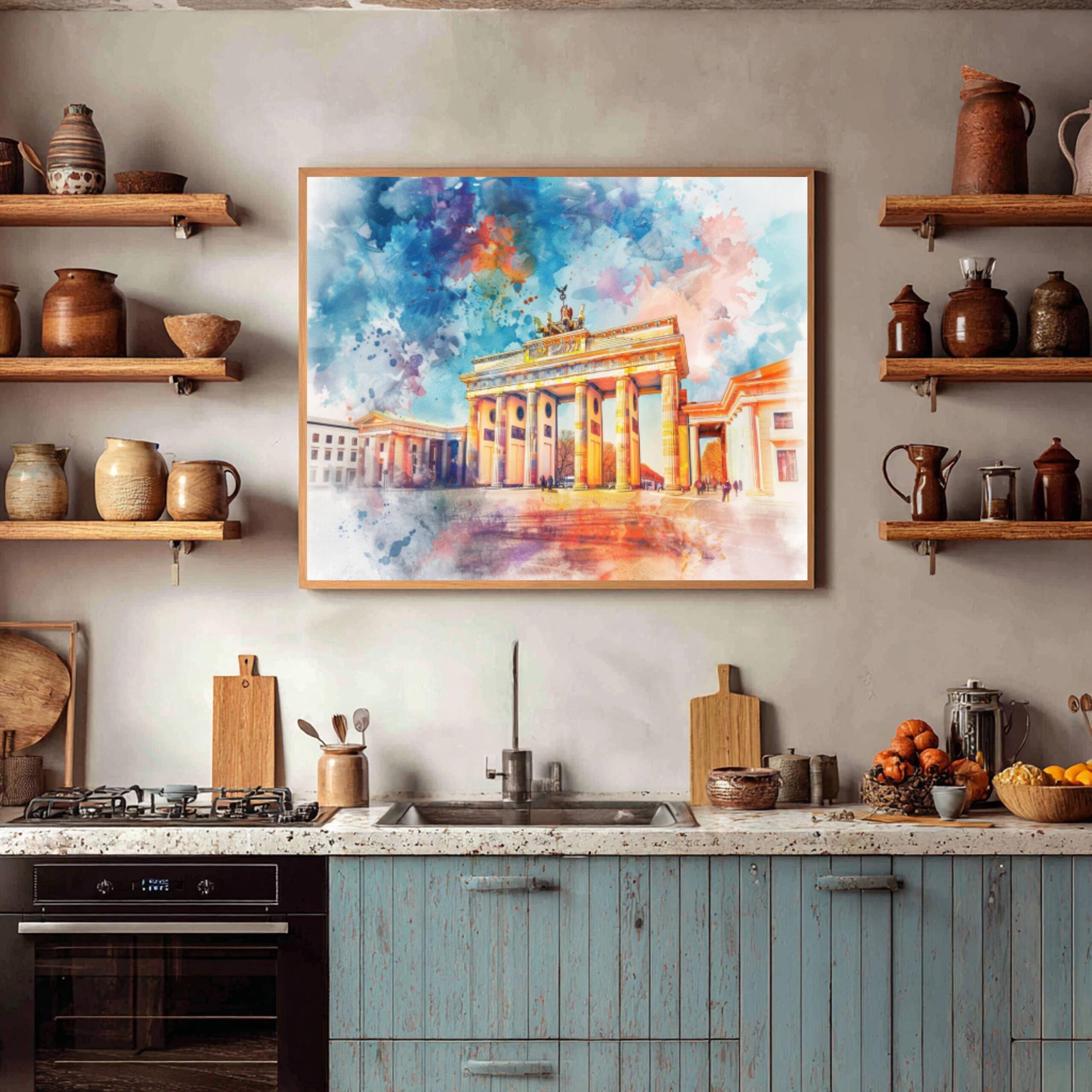 Brandenburg Gate Berlin Germany Watercolor Print: Europe Travel Art Poster - Image 4