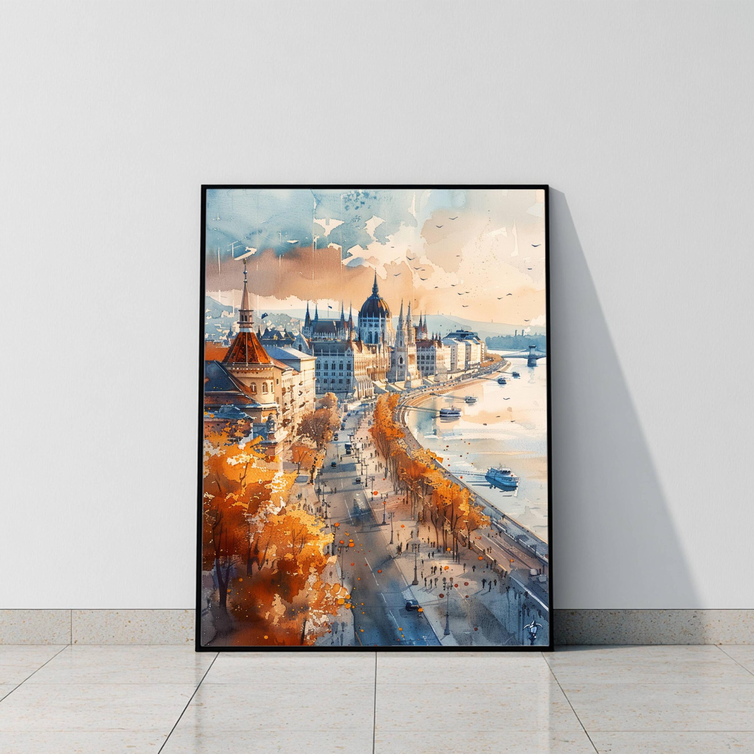 Budapest Hungary Europe Watercolor Print: Travel Art Poster - Image 10