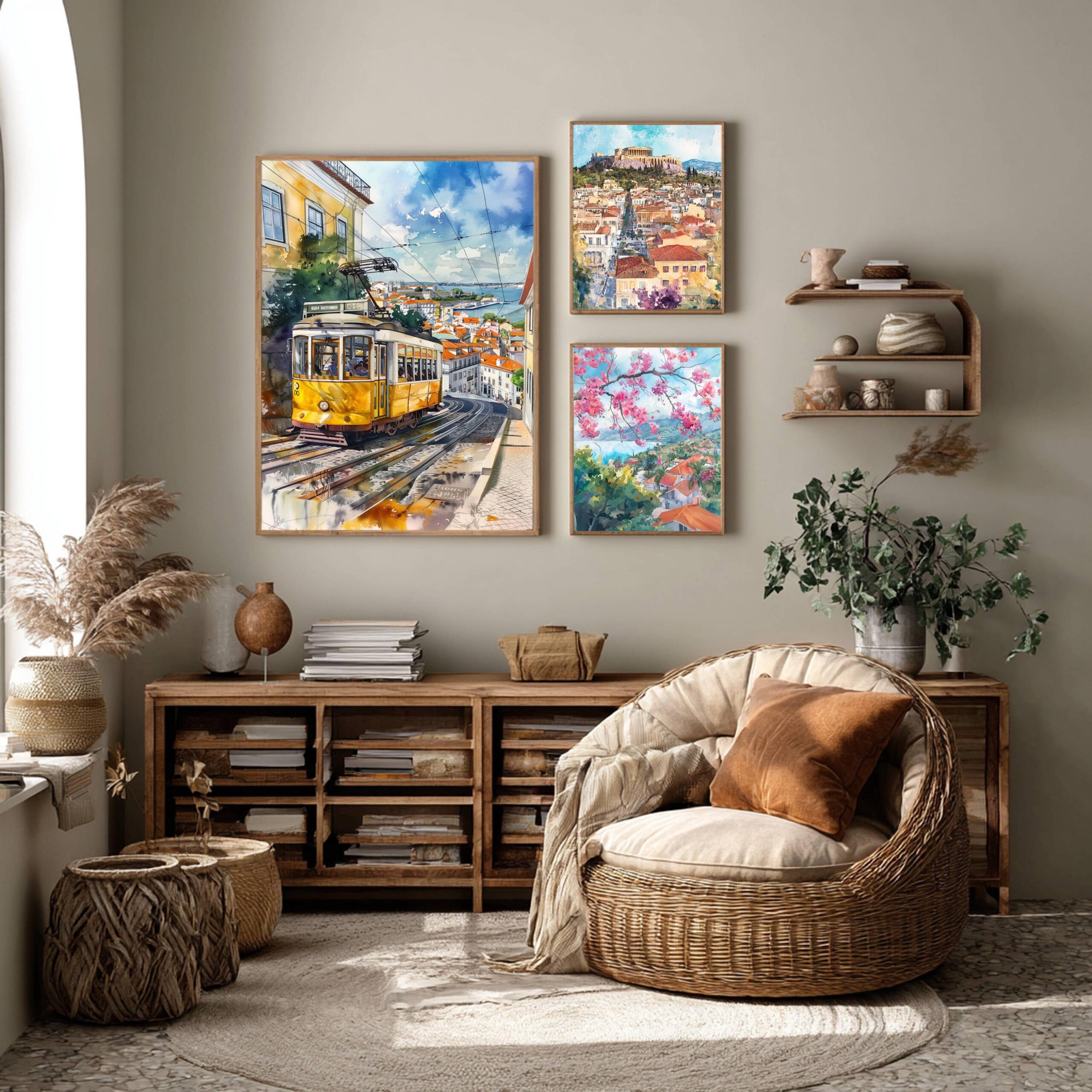 Lisbon Portugal Europe Watercolor Print: Vacation Travel Art Poster - Image 2
