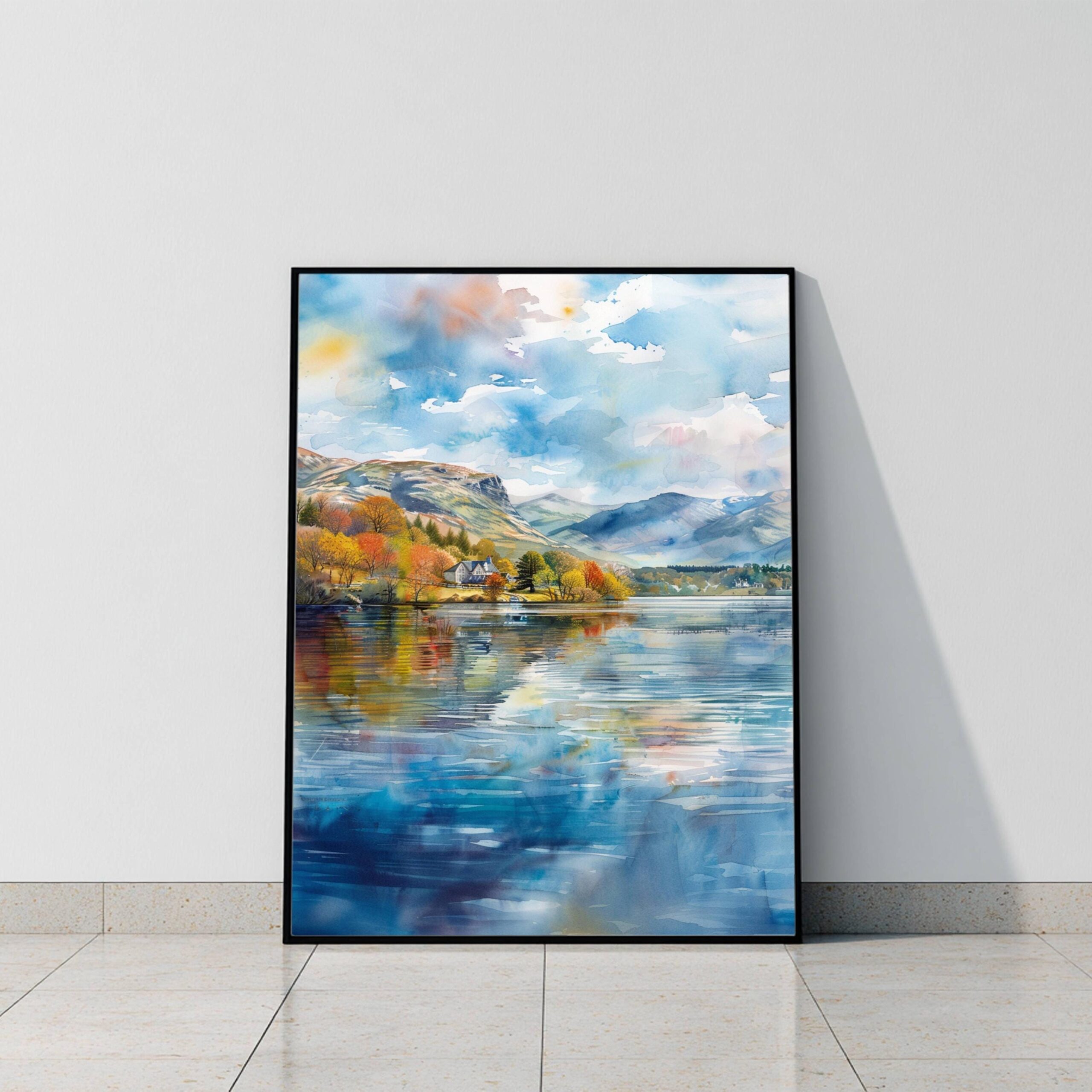 Coniston Water Lake District England UK Watercolor Print: Europe Travel Art Poster - Image 10