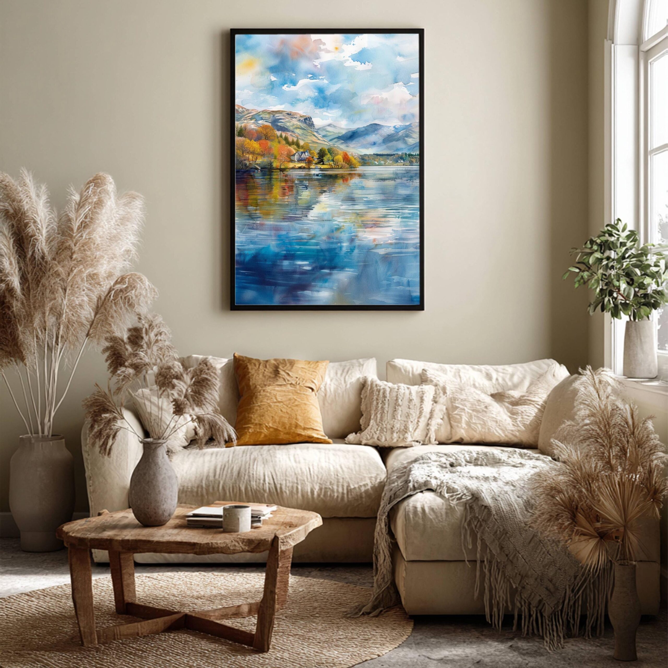 Coniston Water Lake District England UK Watercolor Print: Europe Travel Art Poster - Image 4