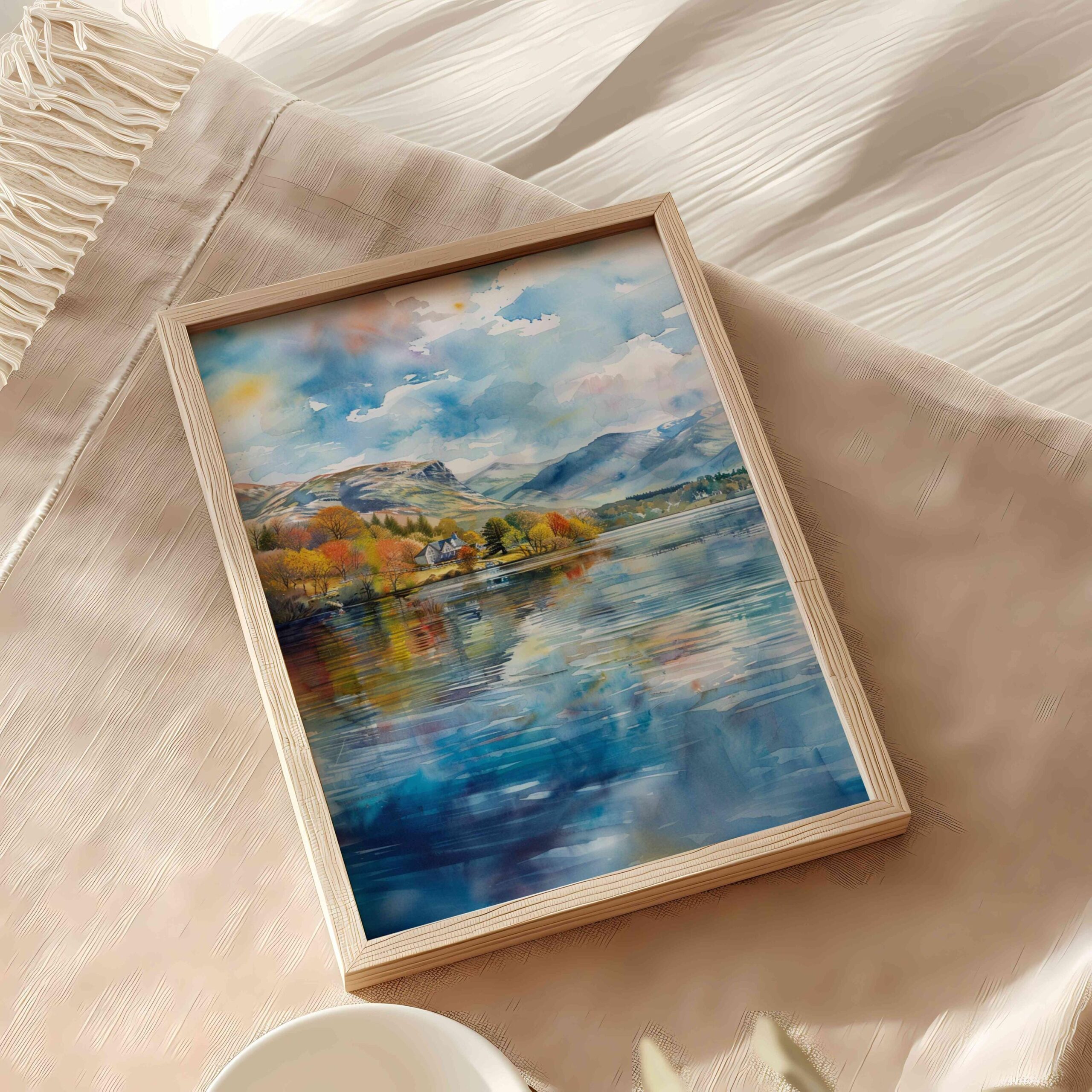 Coniston Water Lake District England UK Watercolor Print: Europe Travel Art Poster - Image 5