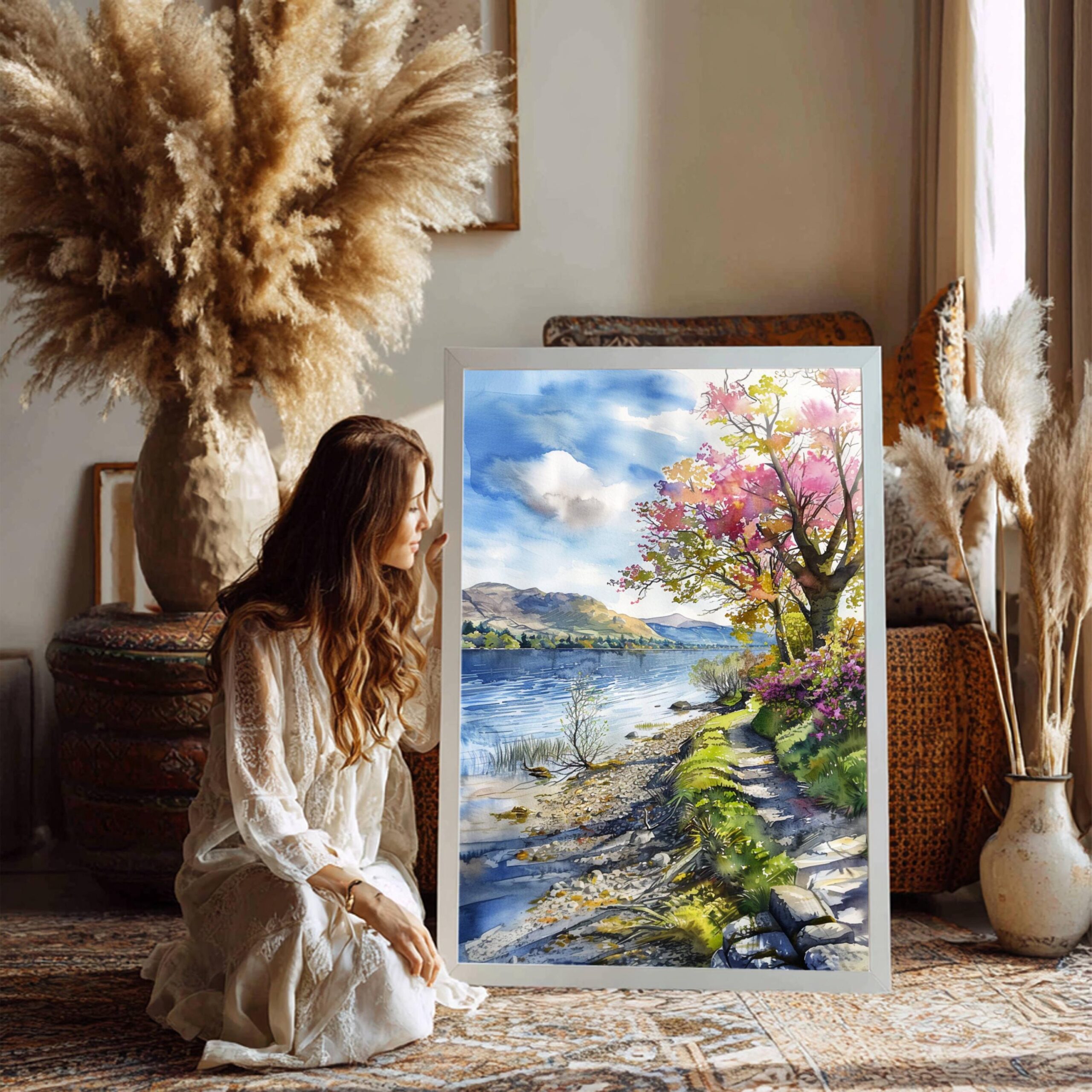 Derwentwater Lake District England UK Watercolor Print: Europe Travel Art Poster - Image 6