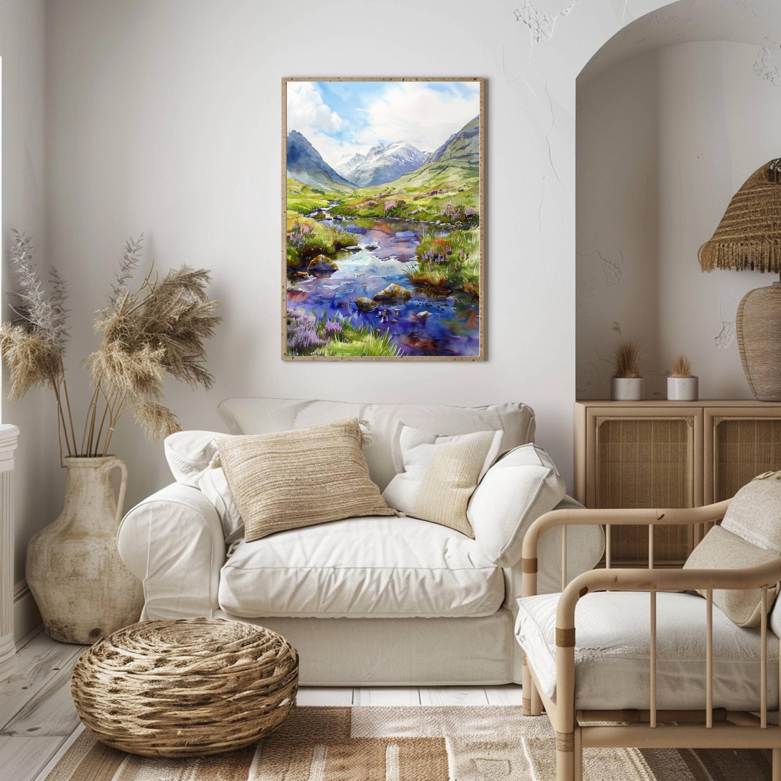 Glen Coe Scotland UK Watercolor Print: Europe Travel Art Poster - Image 4