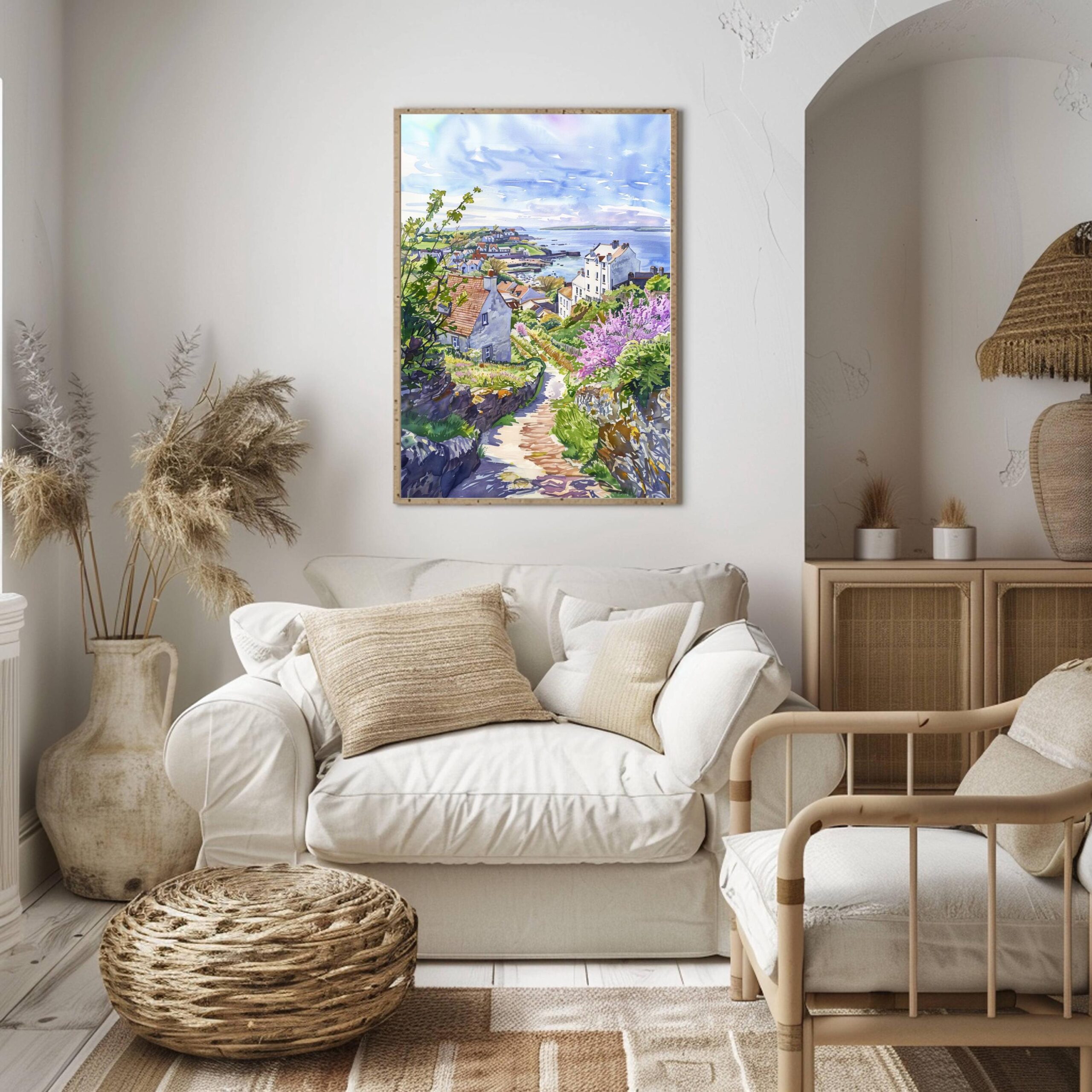 Isle of Jersey Channel Islands Watercolor Print: Europe Travel Art Poster - Image 6