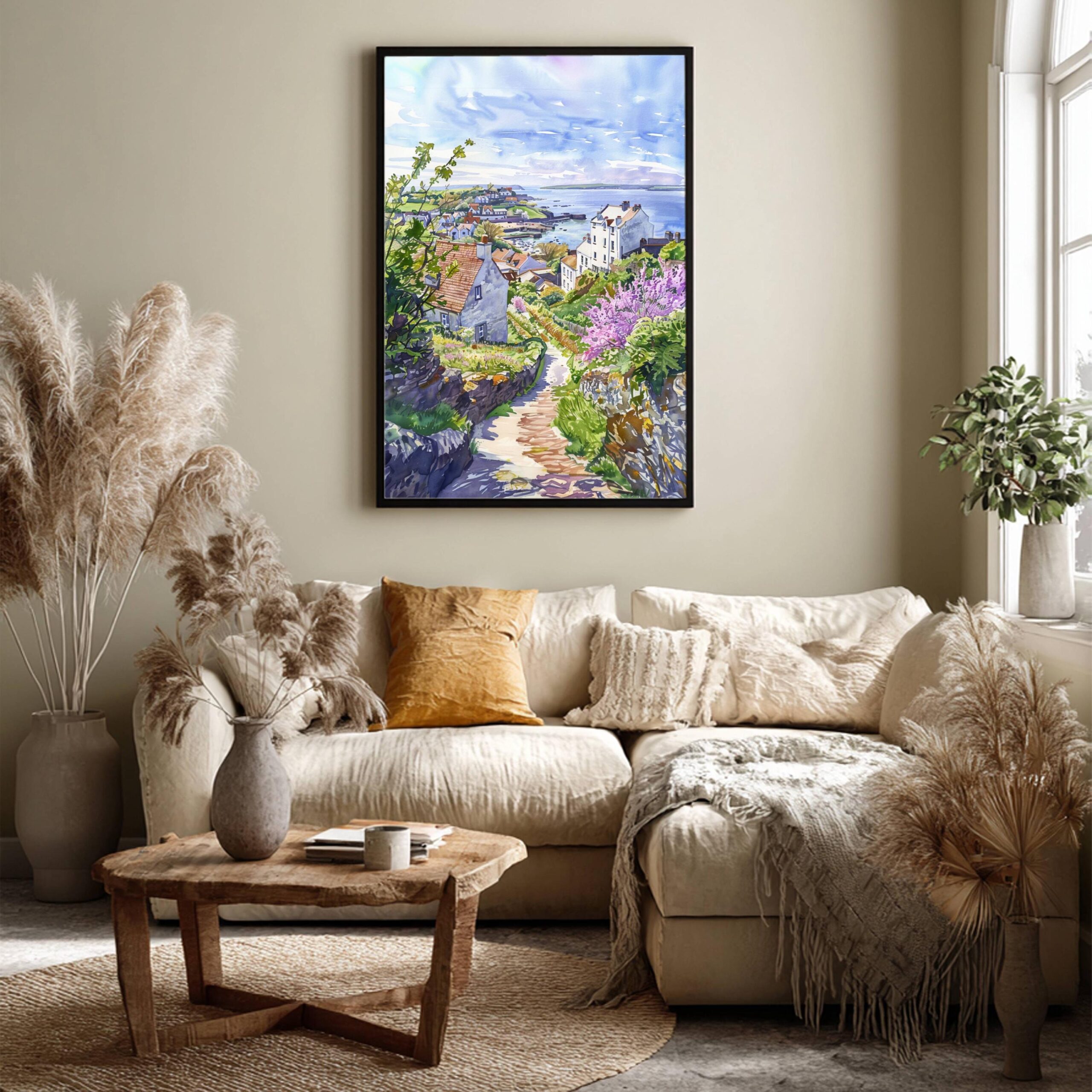 Isle of Jersey Channel Islands Watercolor Print: Europe Travel Art Poster - Image 4