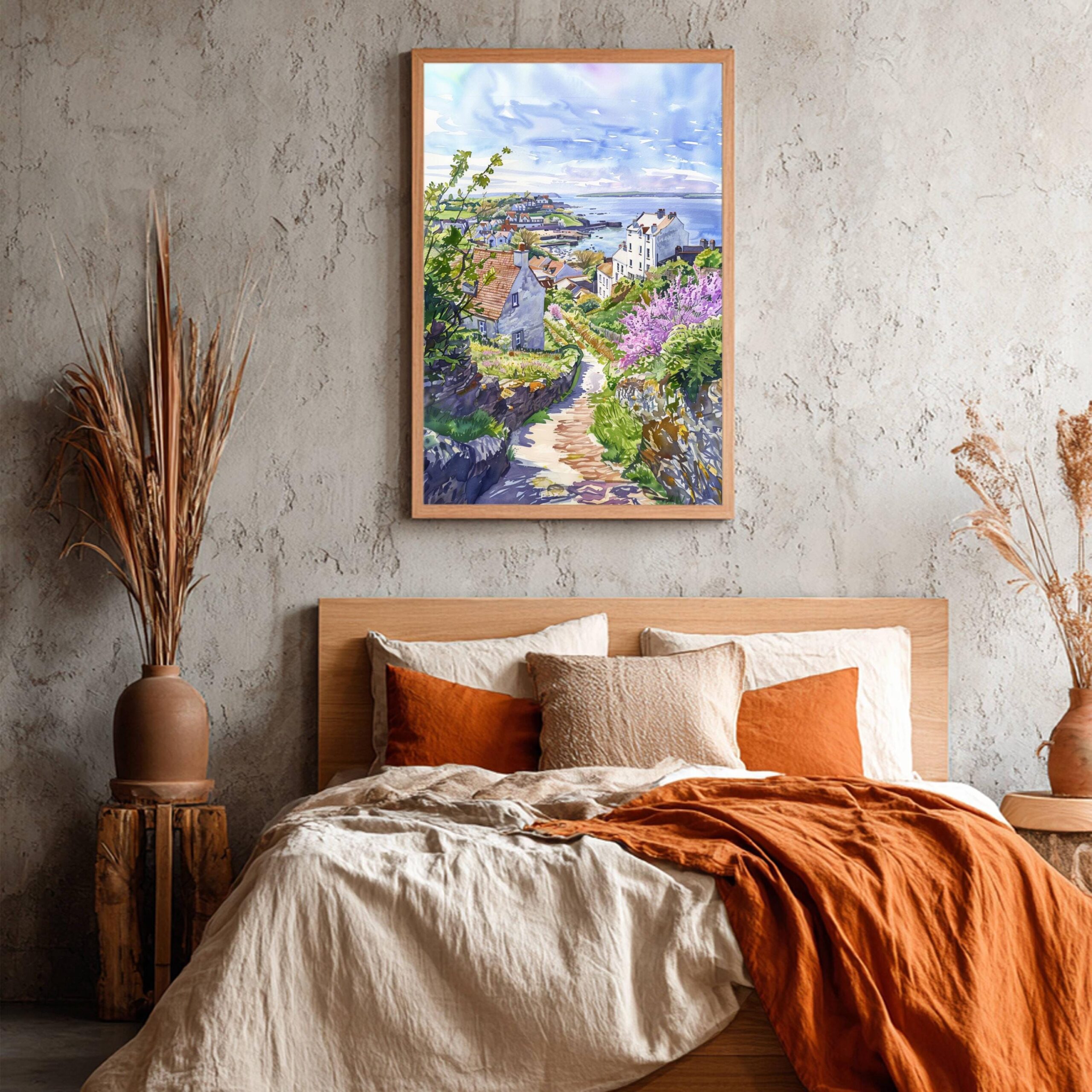 Isle of Jersey Channel Islands Watercolor Print: Europe Travel Art Poster - Image 3