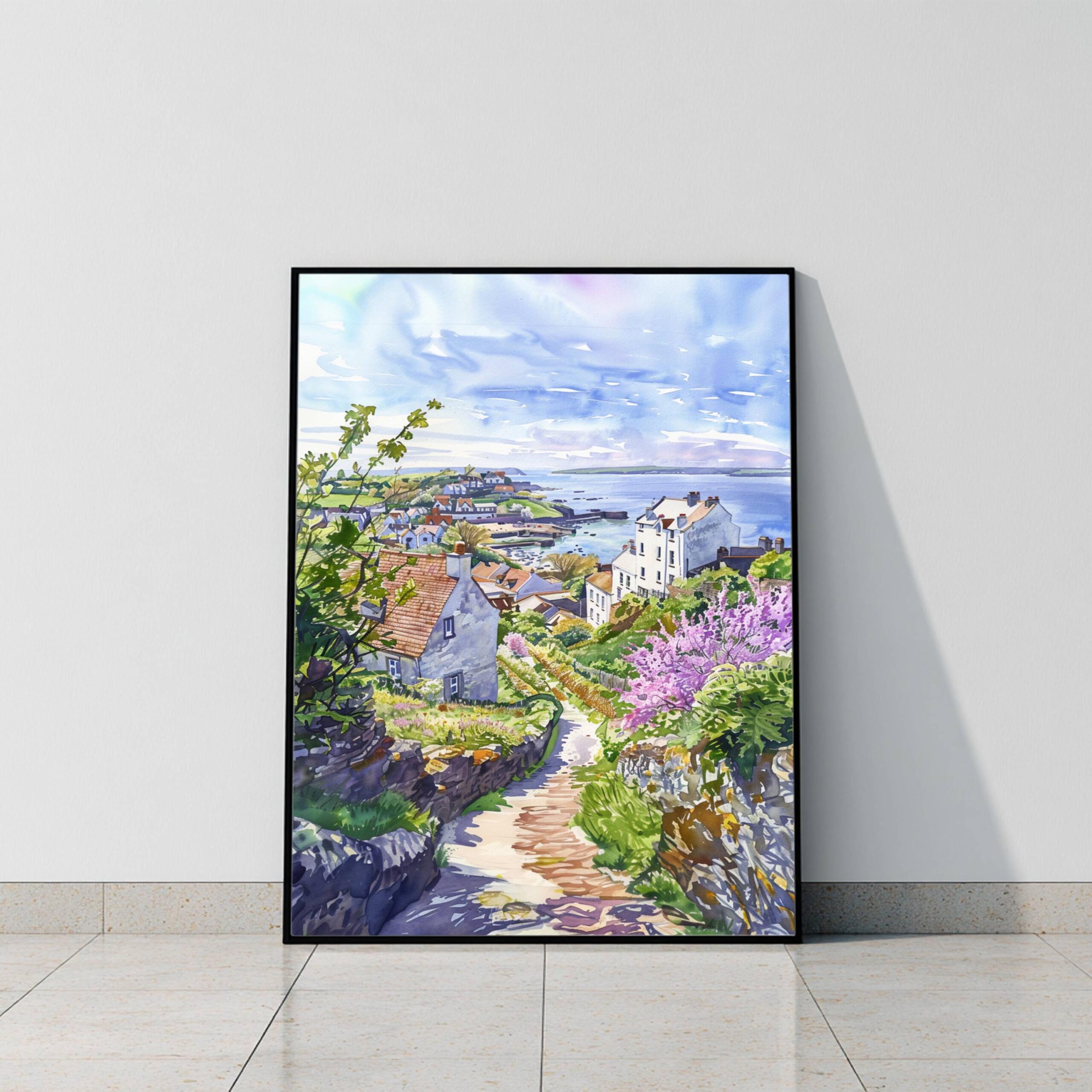 Isle of Jersey Channel Islands Watercolor Print: Europe Travel Art Poster - Image 10