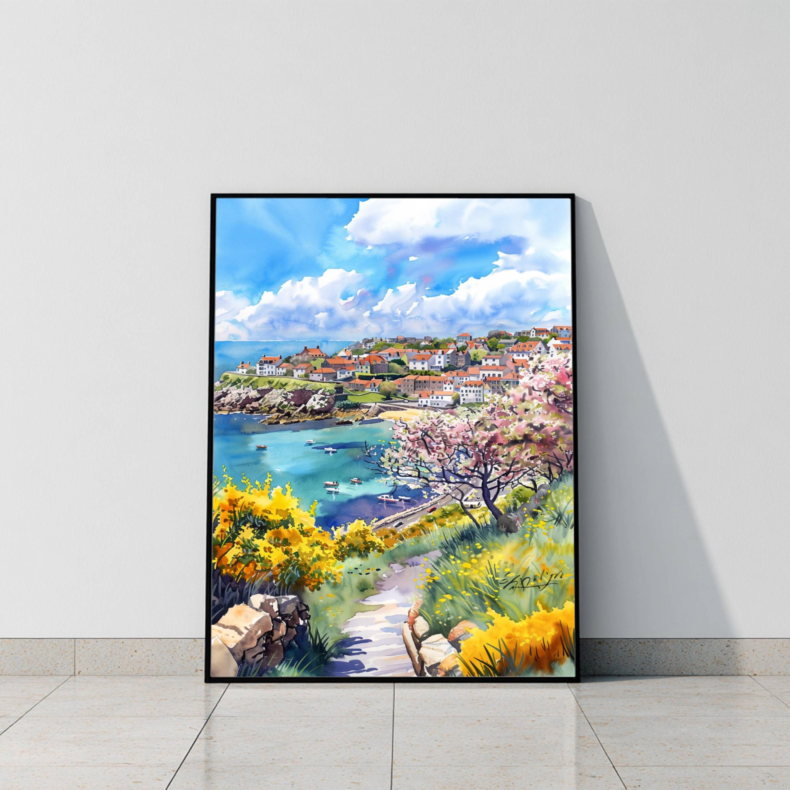 Isle of Guernsey Channel Islands Watercolor Print: Europe Travel Art Poster - Image 10