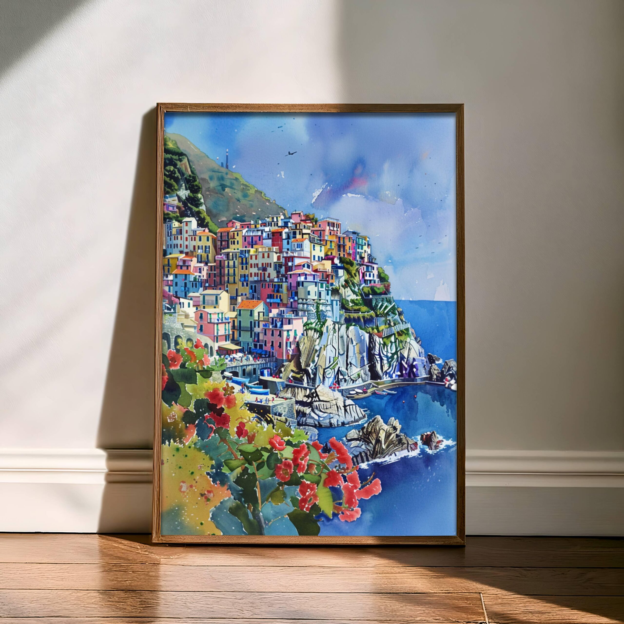 Manarola Cinque Terre Italy Europe Watercolor Print: Travel Art Poster - Image 6