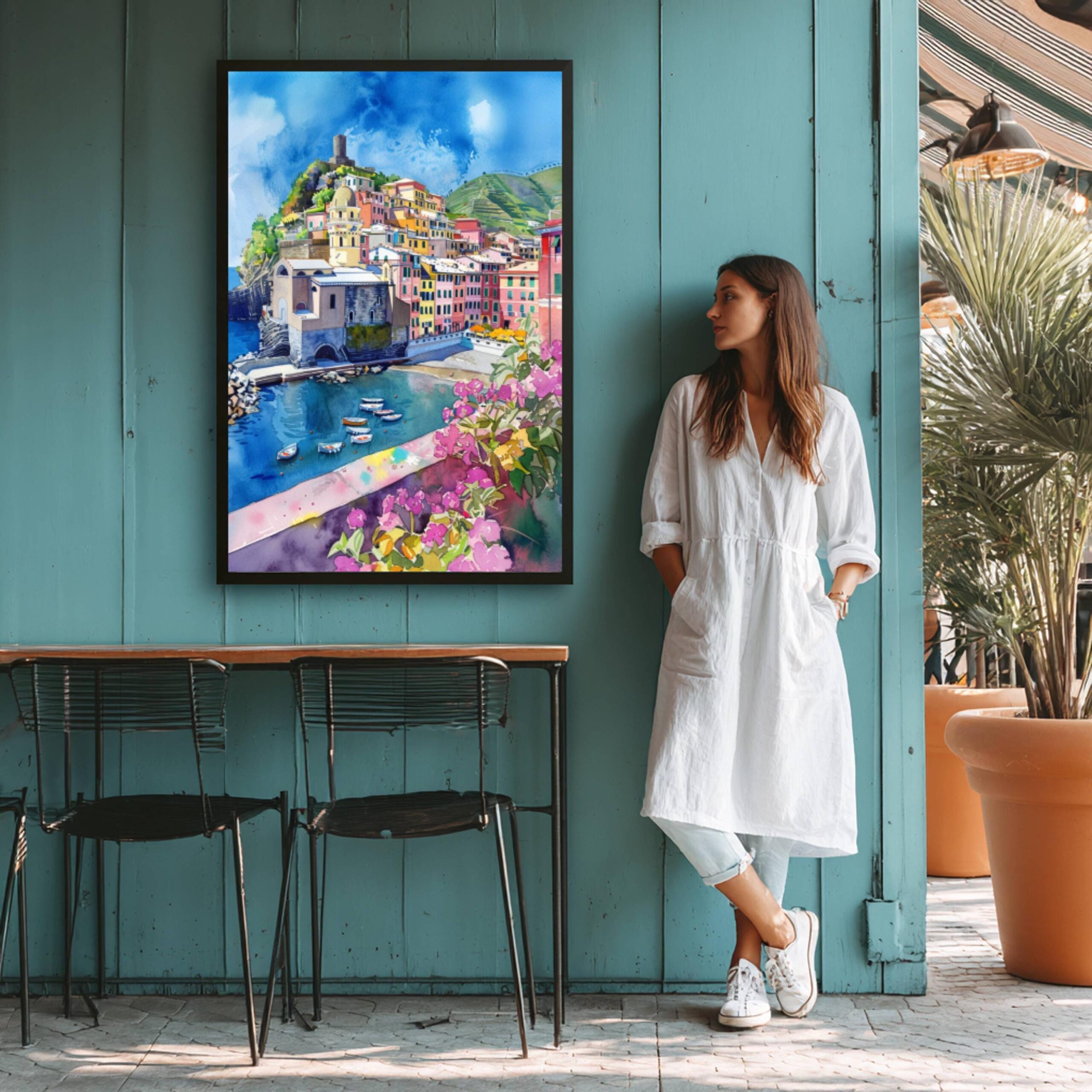 Vernazza Cinque Terre Italy Europe Watercolor Print: Travel Art Poster - Image 9