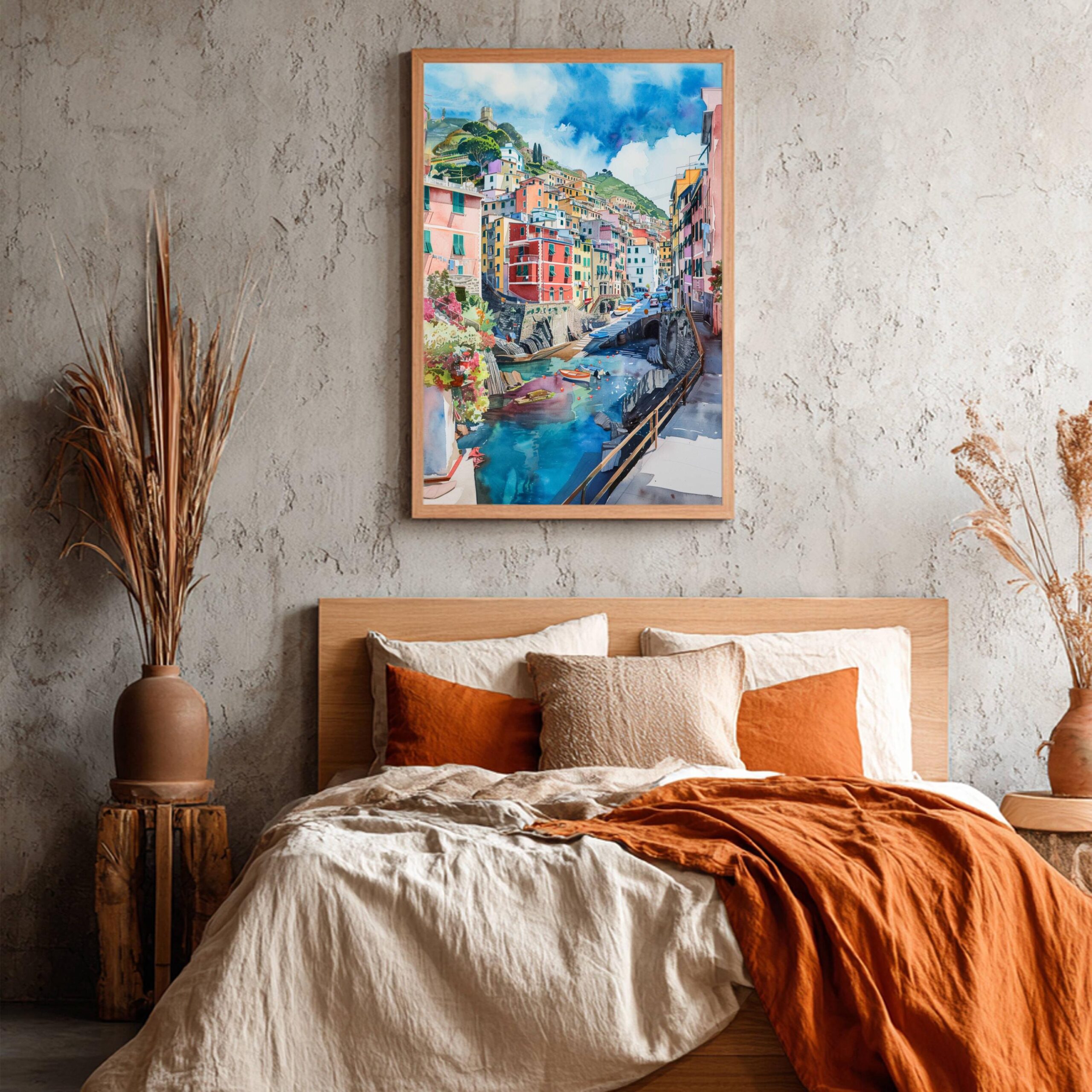 Riomaggiore Cinque Terre Italy Europe Watercolor Print: Travel Art Poster - Image 4