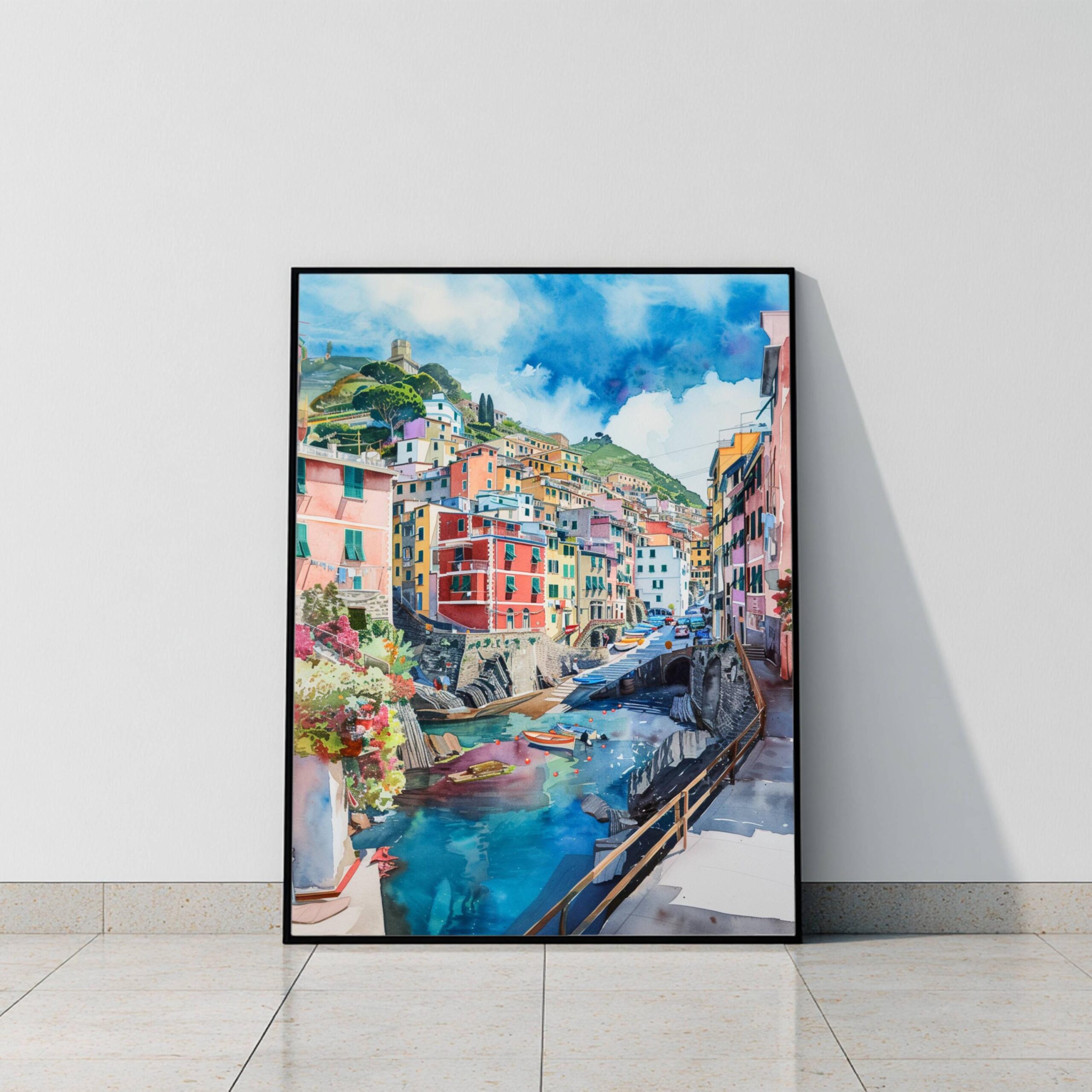 Riomaggiore Cinque Terre Italy Europe Watercolor Print: Travel Art Poster - Image 10