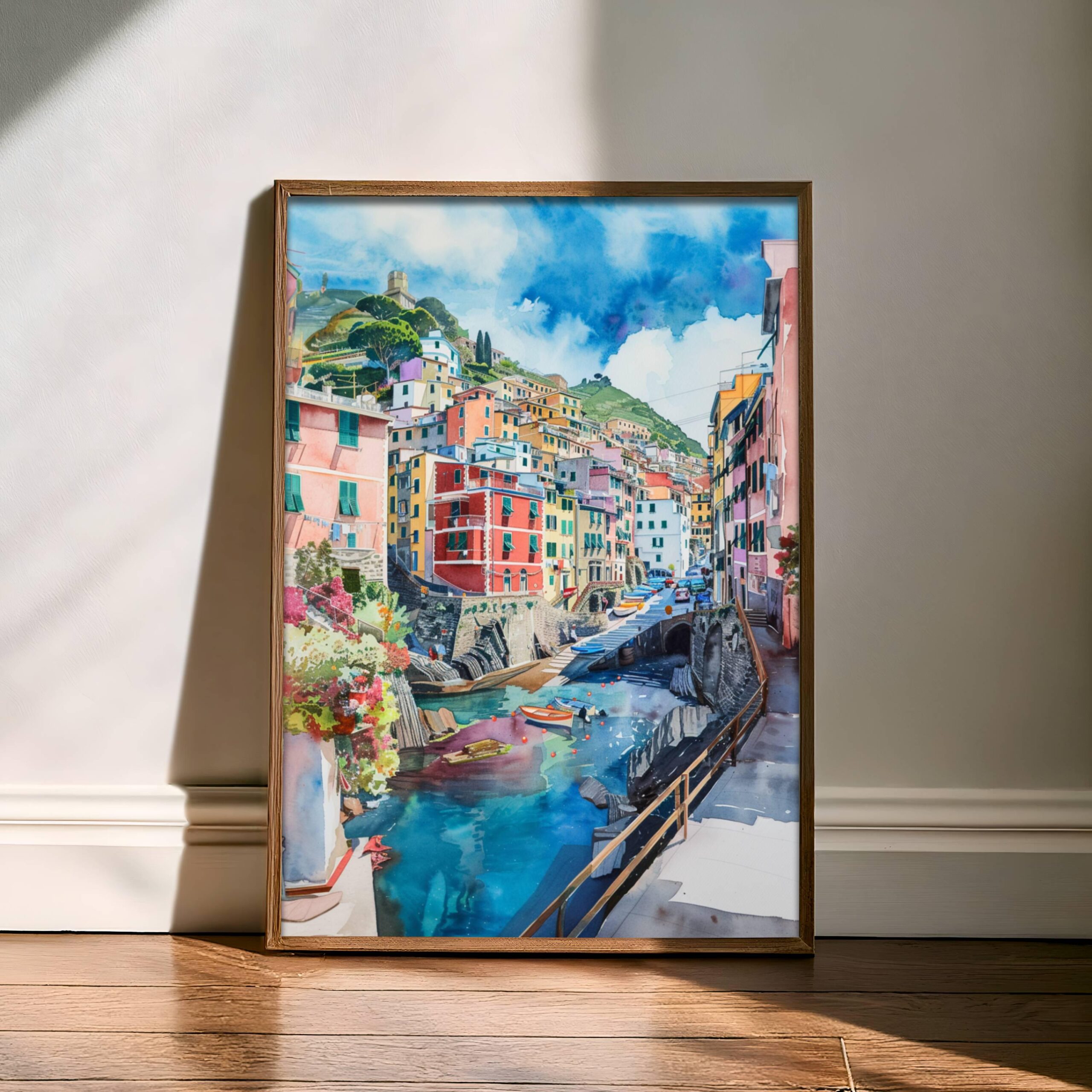 Riomaggiore Cinque Terre Italy Europe Watercolor Print: Travel Art Poster - Image 6