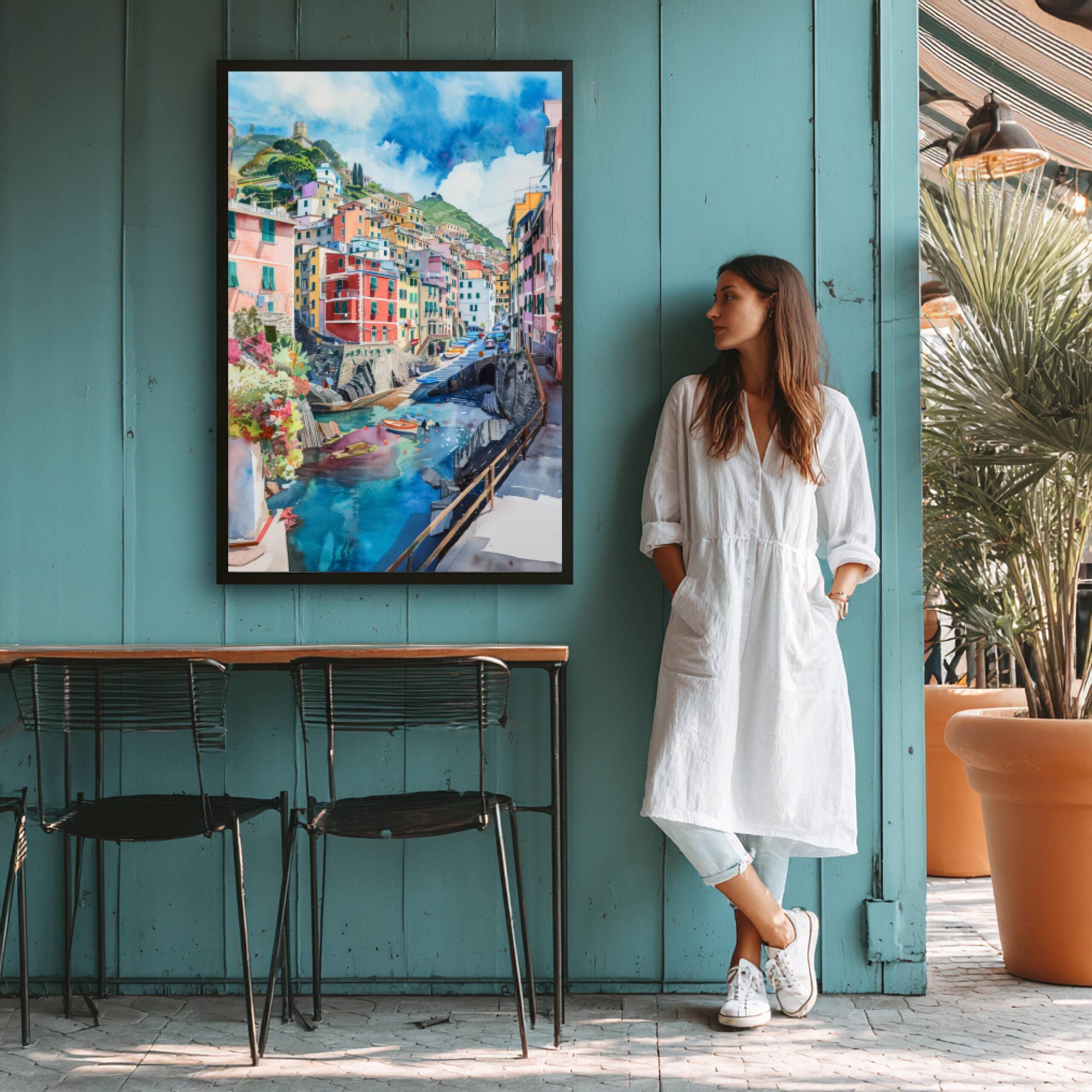 Riomaggiore Cinque Terre Italy Europe Watercolor Print: Travel Art Poster - Image 9