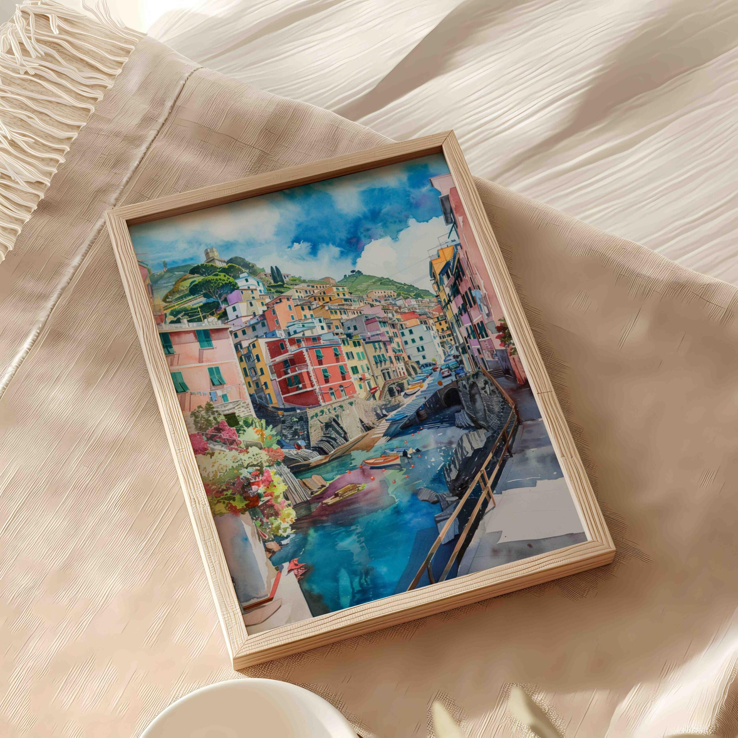 Riomaggiore Cinque Terre Italy Europe Watercolor Print: Travel Art Poster - Image 5