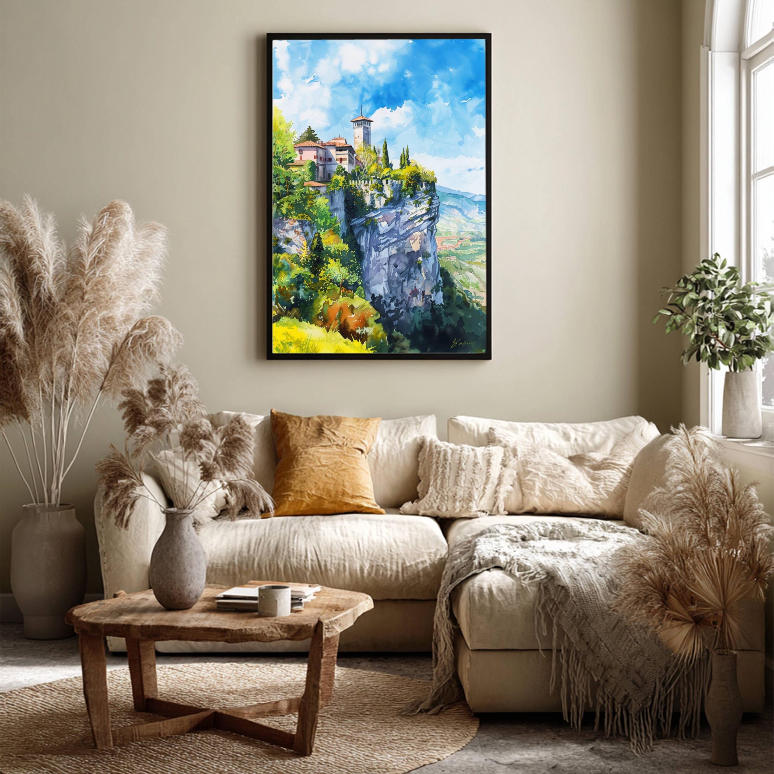 San Marino Europe Watercolor Print: Travel Art Poster - Image 3