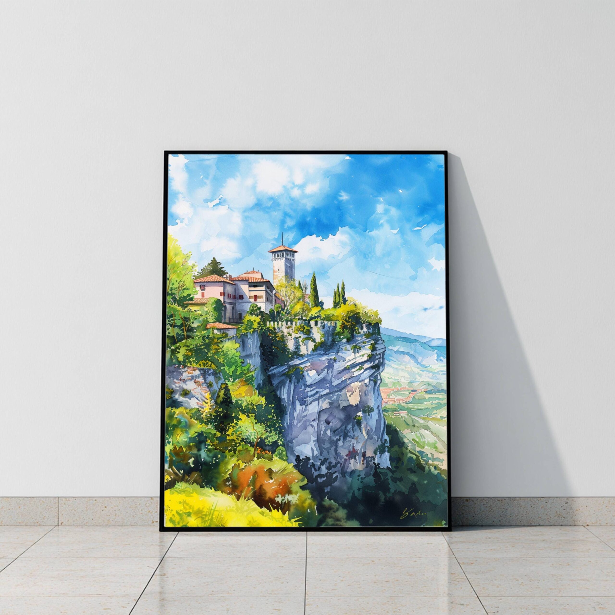 San Marino Europe Watercolor Print: Travel Art Poster - Image 10