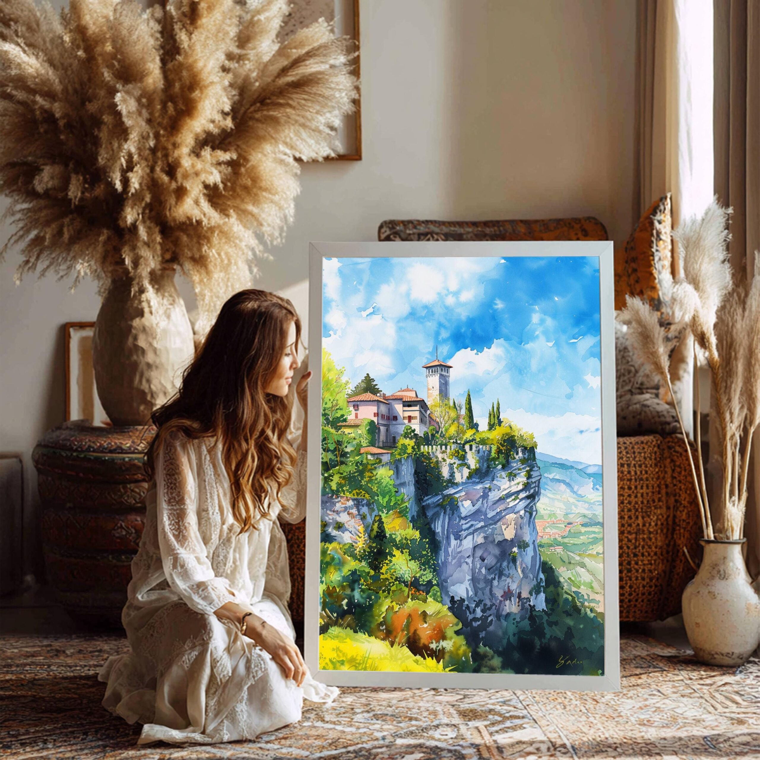 San Marino Europe Watercolor Print: Travel Art Poster - Image 7