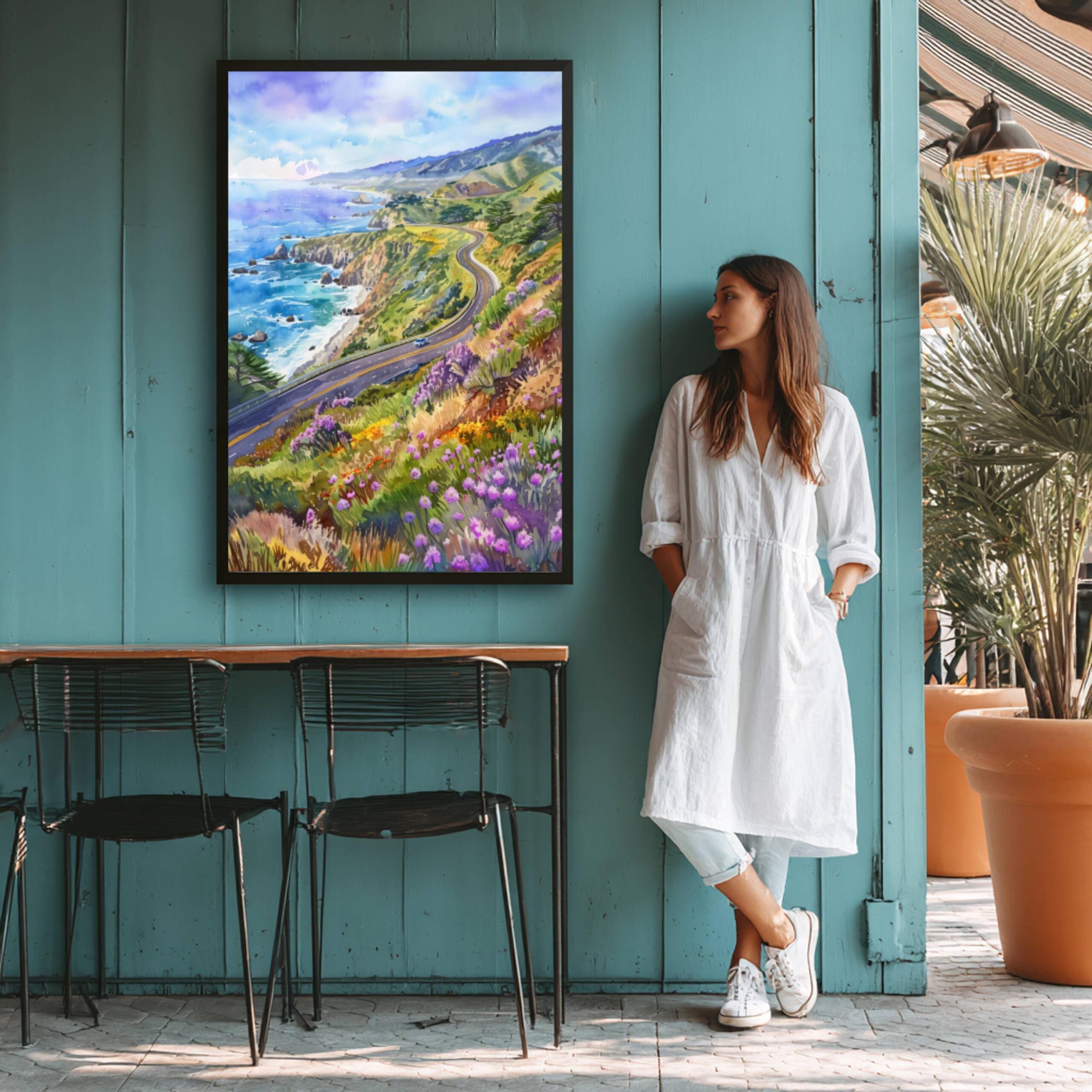 Big Sur California USA Watercolor Print: American Travel Poster - Image 6