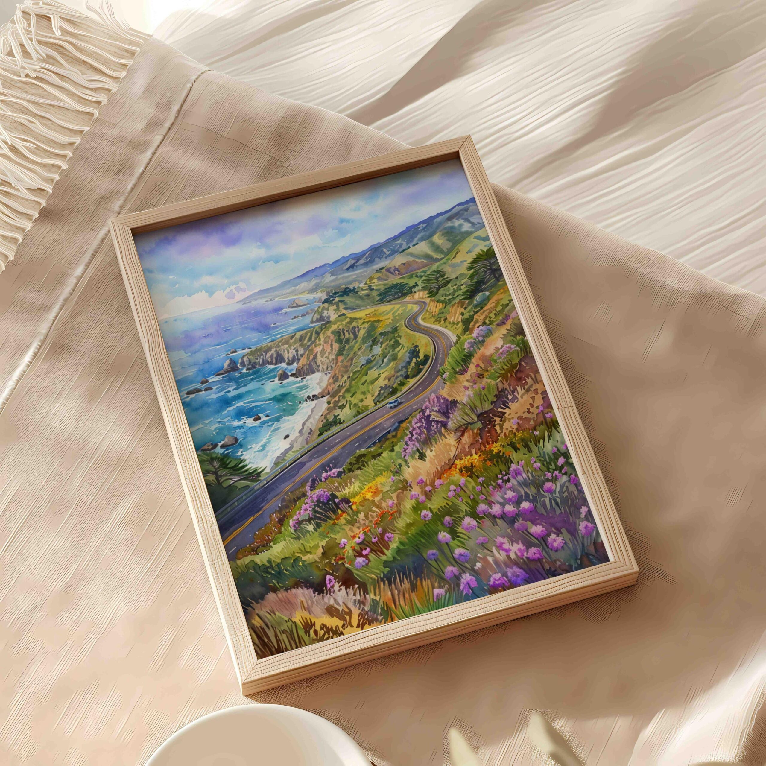 Big Sur California USA Watercolor Print: American Travel Poster - Image 5